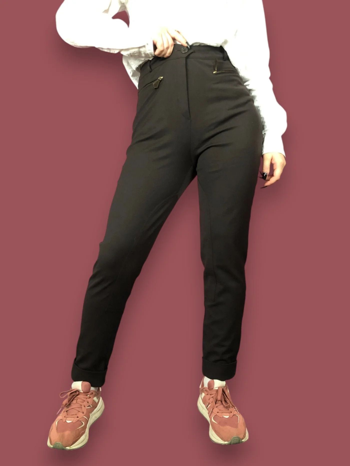 Hermes 80s Hermes Vintage Women's High-Waisted Wool Pants - M Size 30" / US 8 / IT 44 - 3 Thumbnail
