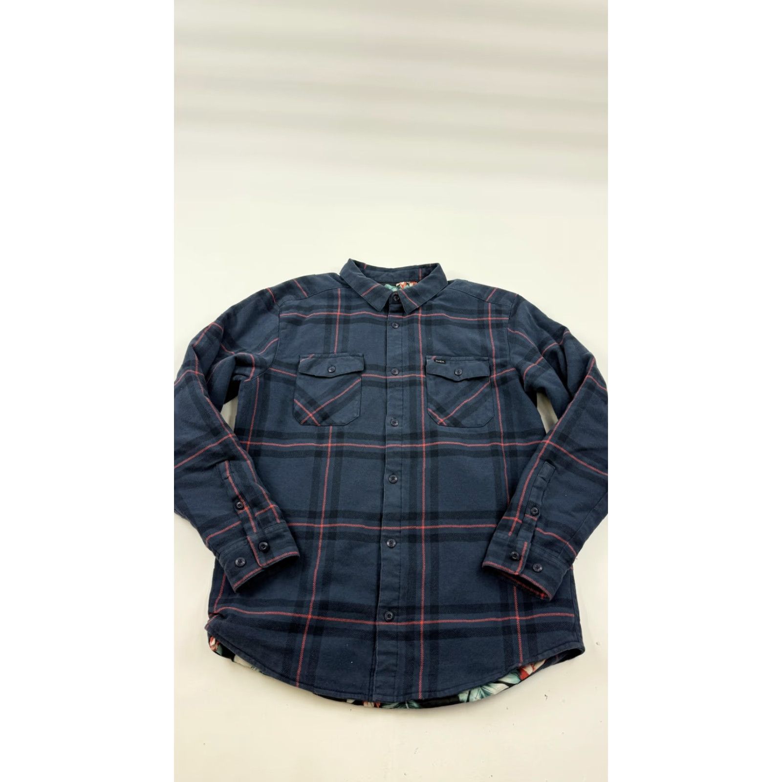 RVCA VINTAGE RVCA Jacket Mens M Blue Plaid Quilted Flannel Tropical Lined Warm FENRYVI Size US M / EU 48-50 / 2 - 2 Thumbnail