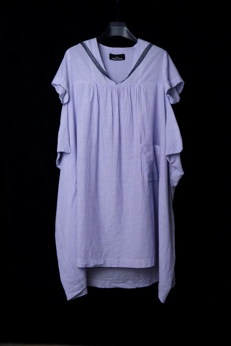 Comme des Garcons Comme Des Garcons Navy Neck Flat Cut Dress Size S / US 4 / IT 40 - 1 Thumbnail