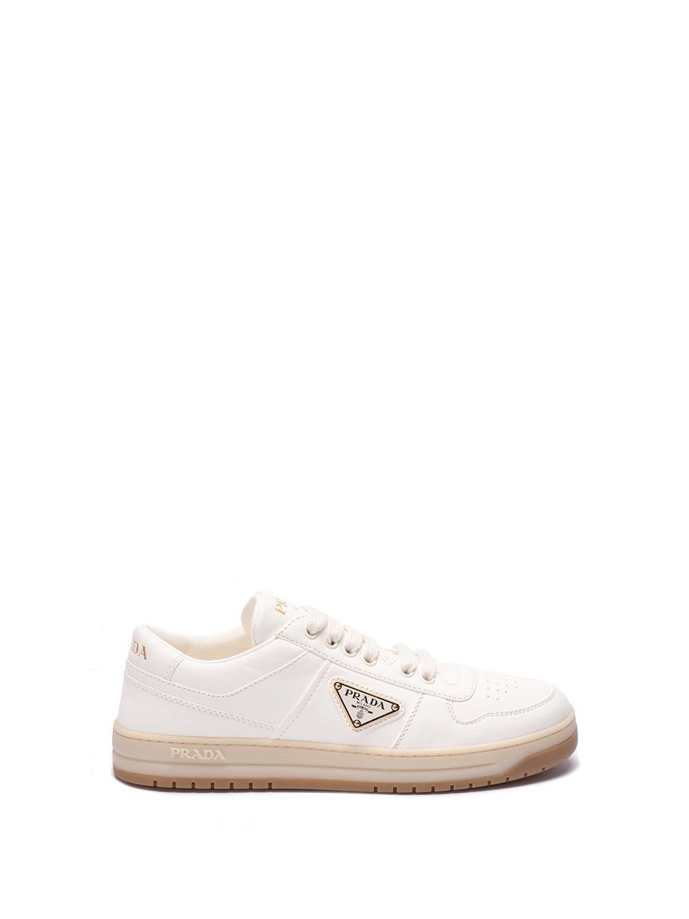 image of Prada `downtown` Leather Sneakers Size Eu 40 For Women in Avorio