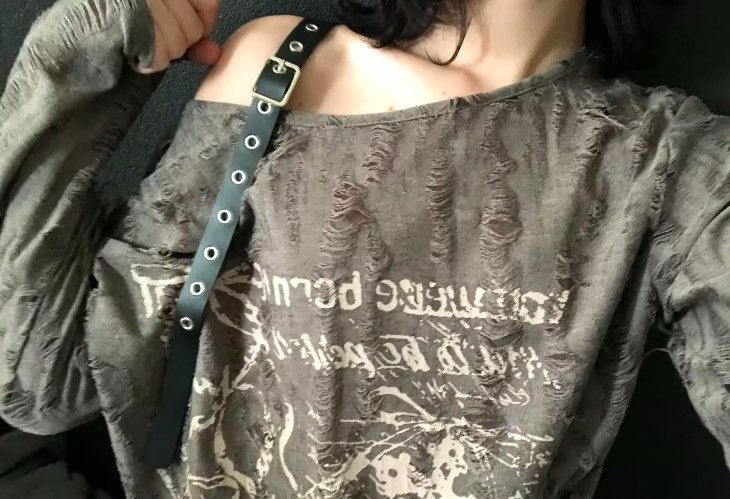 Japanese Brand Gothic Grunge Dark Hollow Out T Shirt Size M / US 6-8 / IT 42-44 - 5 Thumbnail