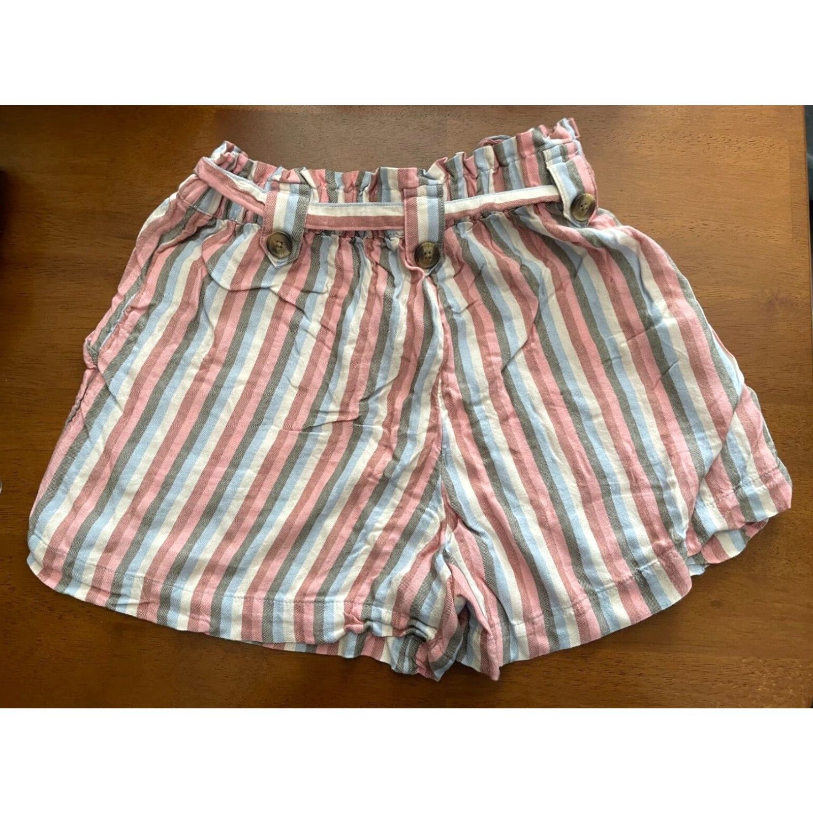 American Eagle Outfitters VINTAGE? (no) American Eagle Everyday Soft Shorts Size Small Stripped tie belt bohemian Size 28" / US 6 / IT 42 - 2 Thumbnail