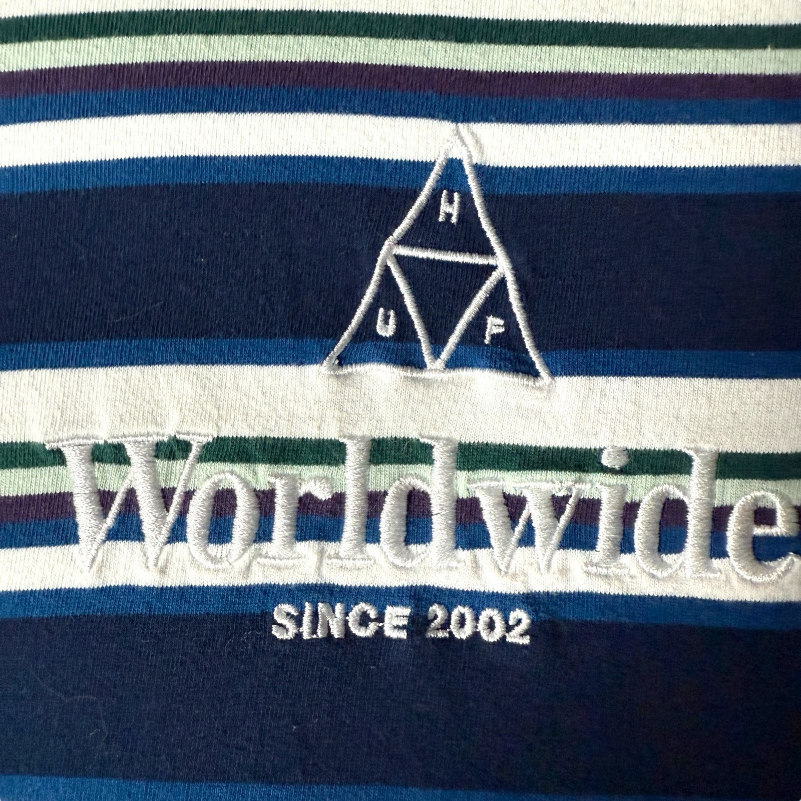 Huf HUF Worldwide Multicolored Striped SS Top Men’s L - Skater Size US L / EU 52-54 / 3 - 8 Thumbnail