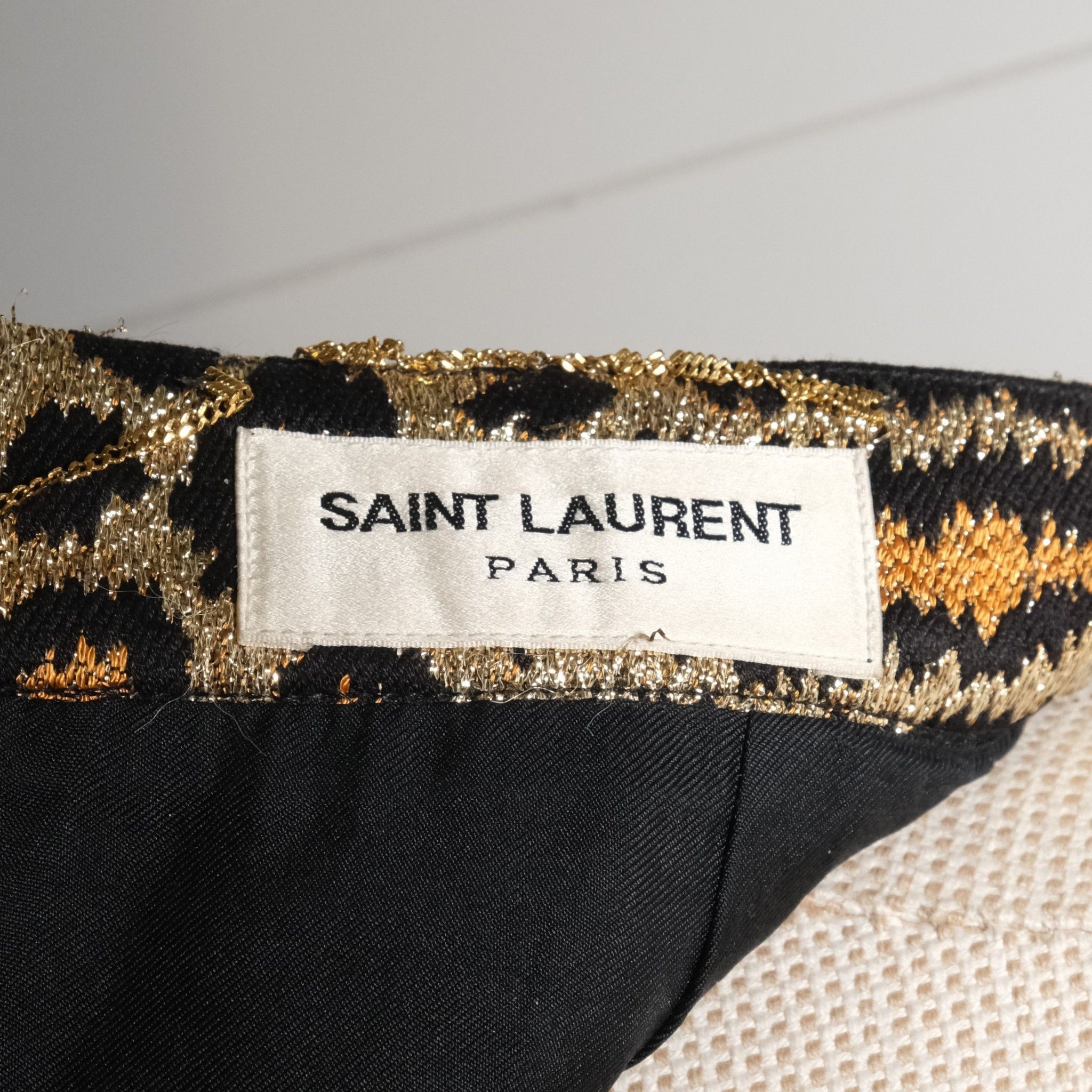 Saint Laurent Paris SS 2014 Runway Brocate Leopard Mini Skirt Size 25" / US 0 / IT 36 - 4 Thumbnail