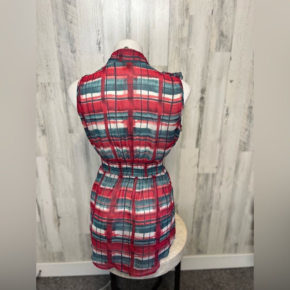 Other Arden B Red Plaid Ruffle Sleeveless Mini Dress Women’s Size Size XS / US 0-2 / IT 36-38 - 4 Thumbnail
