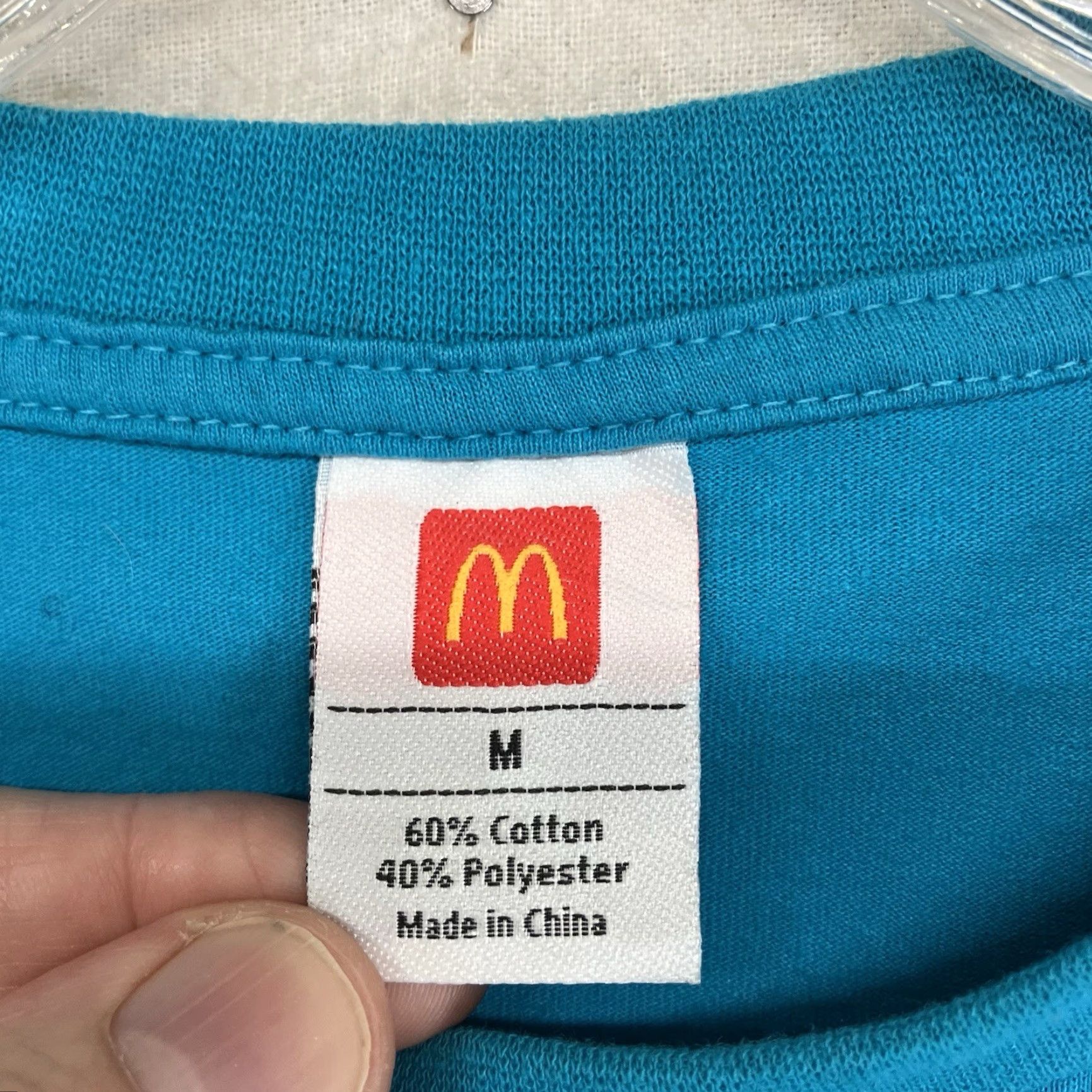 Vintage Mc Donalds Shirt Adult M Blue Graphic Short Sleeve French Fries Logo Slim Fit Men Size US M / EU 48-50 / 2 - 4 Thumbnail