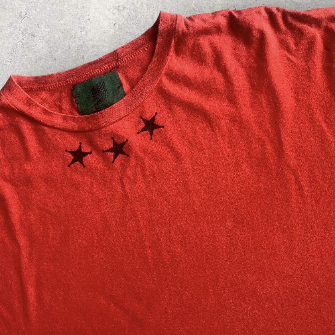Pre-owned Jean Paul Gaultier Jpg Five Point Sheriff Star T Shirt In Red