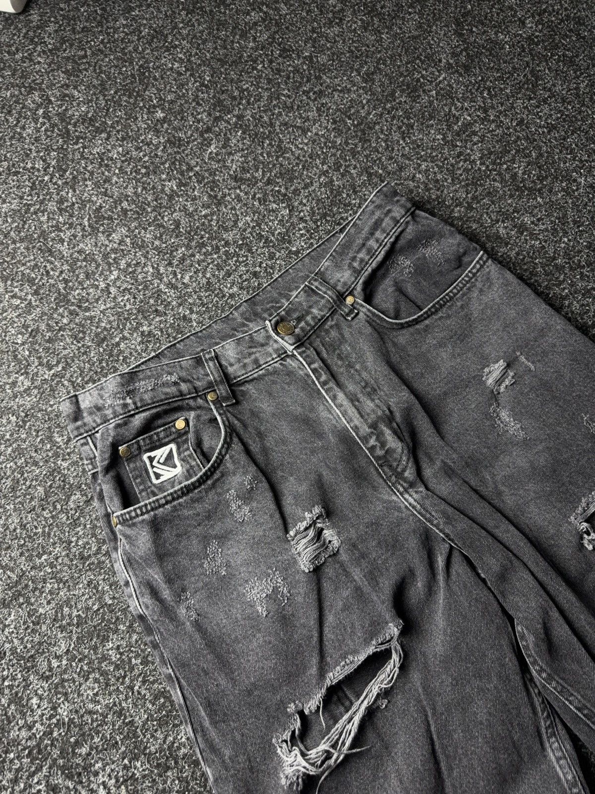 Karl Kani Vintage Karl Kani Carpenter SK8 00s Denim Jeans Black 90s Size US 31 - 7 Thumbnail