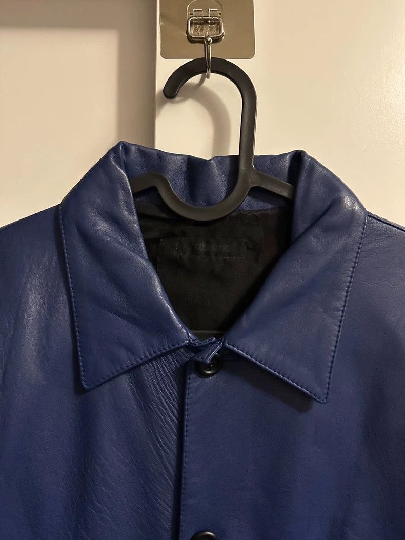 Blue Leather Short Sleeve Shirt