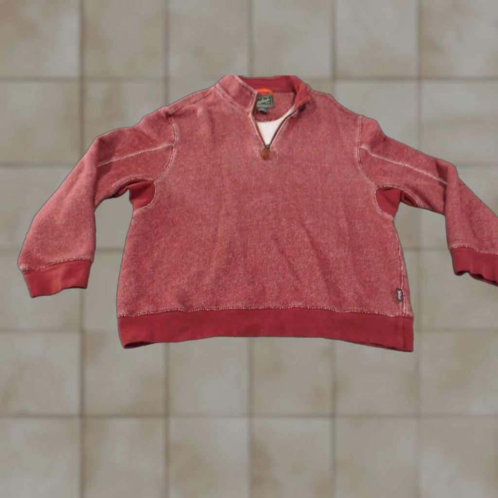Vintage VINTAGE Woolrich Sweater Pullover 1/4 Zip Mens L Red Cotton Knit Retro Mock Neck Long Sleeve Size US L / EU 52-54 / 3 - 1 Thumbnail