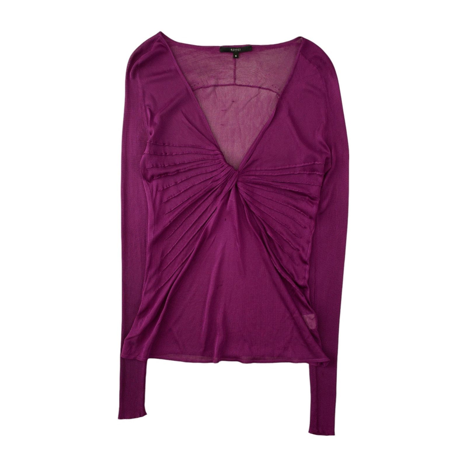 Gucci by Tom Ford F/W 2000 Scrunch Purple Long Sleeve Top Size M / US 6-8 / IT 42-44 - 1 Thumbnail