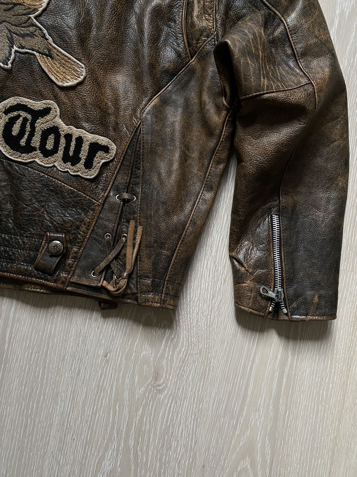 Vintage VINTAGE BIKER LEATHER JACKET BENNY WILSON DAYTONA LA USA Size US L / EU 52-54 / 3 - 3 Thumbnail