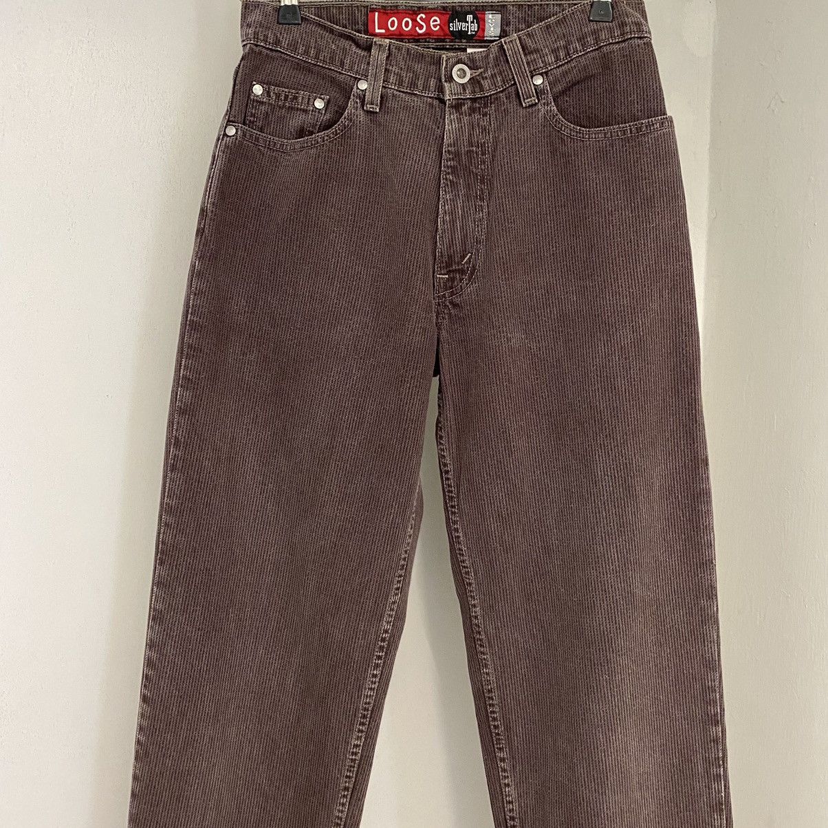 Levi's Vintage 1995 Levis Silvertab Damson Loose Peg Leg Jeans Size US 28 / EU 44 - 8 Thumbnail