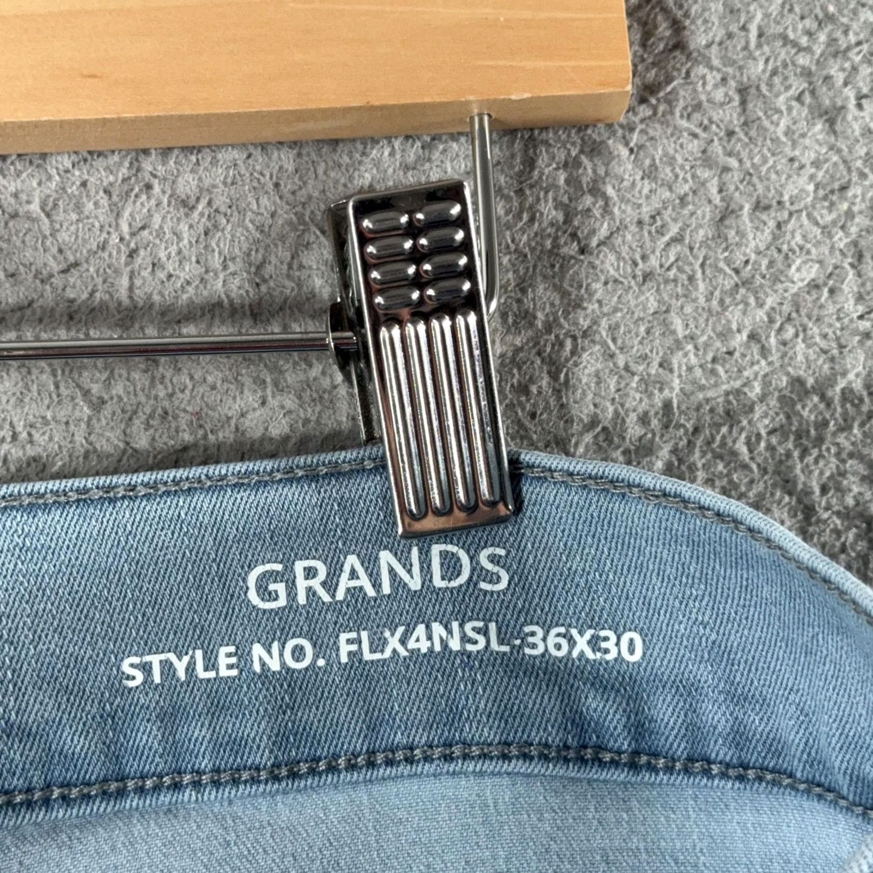 Vintage Mugsy Grands Jeans Mens 36x30 Light Blue Classic Straight Stretch Denim Soft Size US 36 / EU 52 - 3 Thumbnail