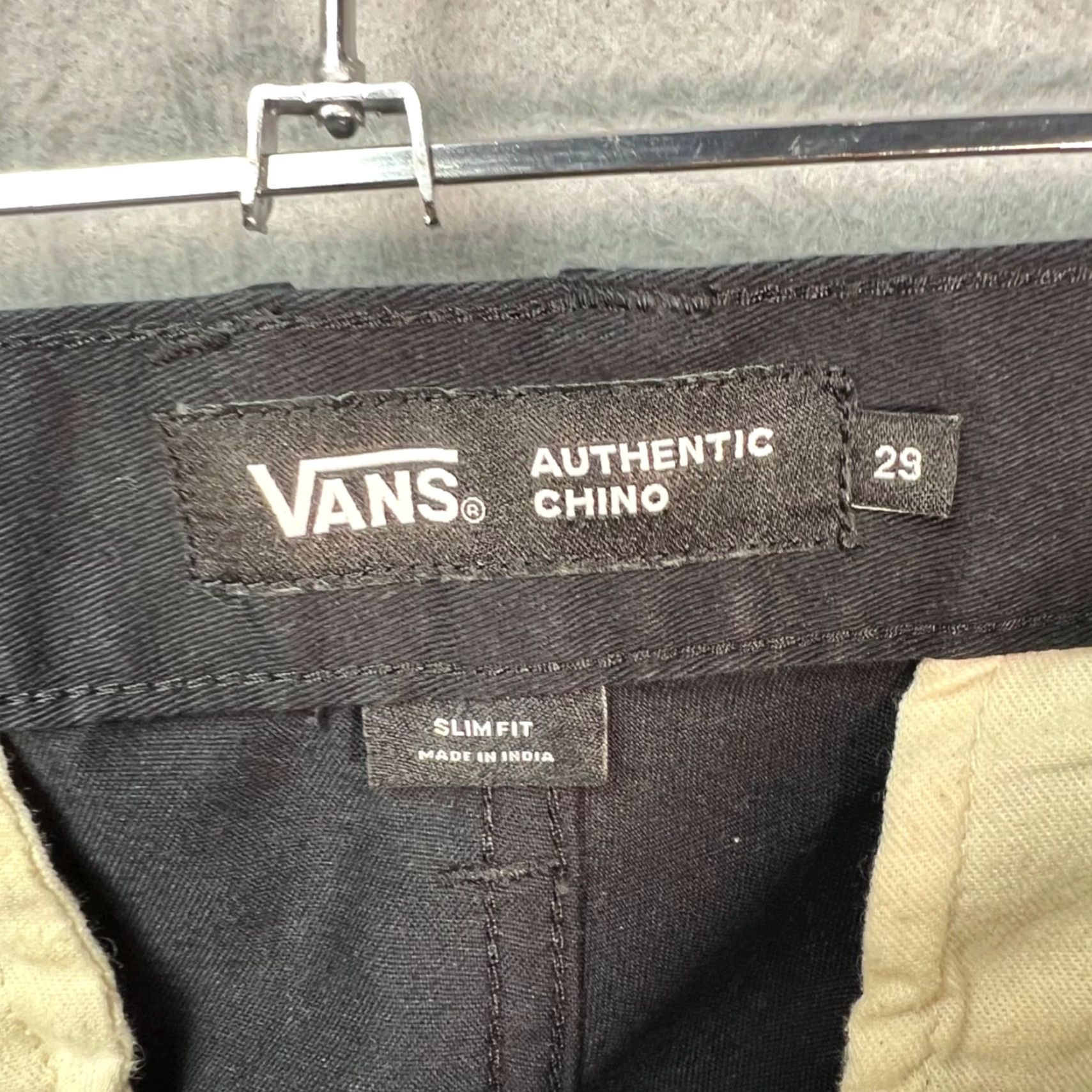 Vans Vans Slim Fit Black Chino Pants Mens Size 29 Slim Straight 5-Pocket Logo Regular Size US 29 - 3 Thumbnail
