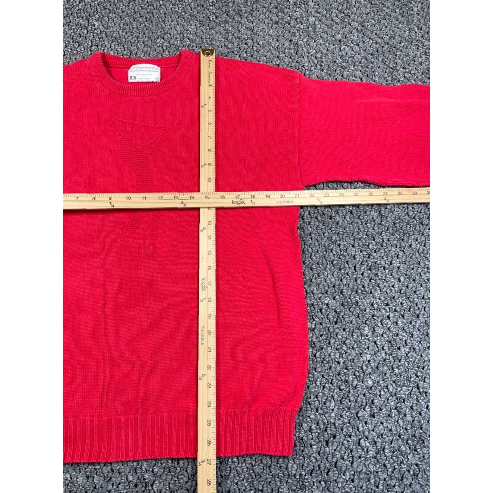 Vintage VINTAGE Lord Jeff Golf Knit Sweater Shirt Adult Large Red Embroidered 3-D Golf Pattern USA Made Mens Size US L / EU 52-54 / 3 - 5 Thumbnail