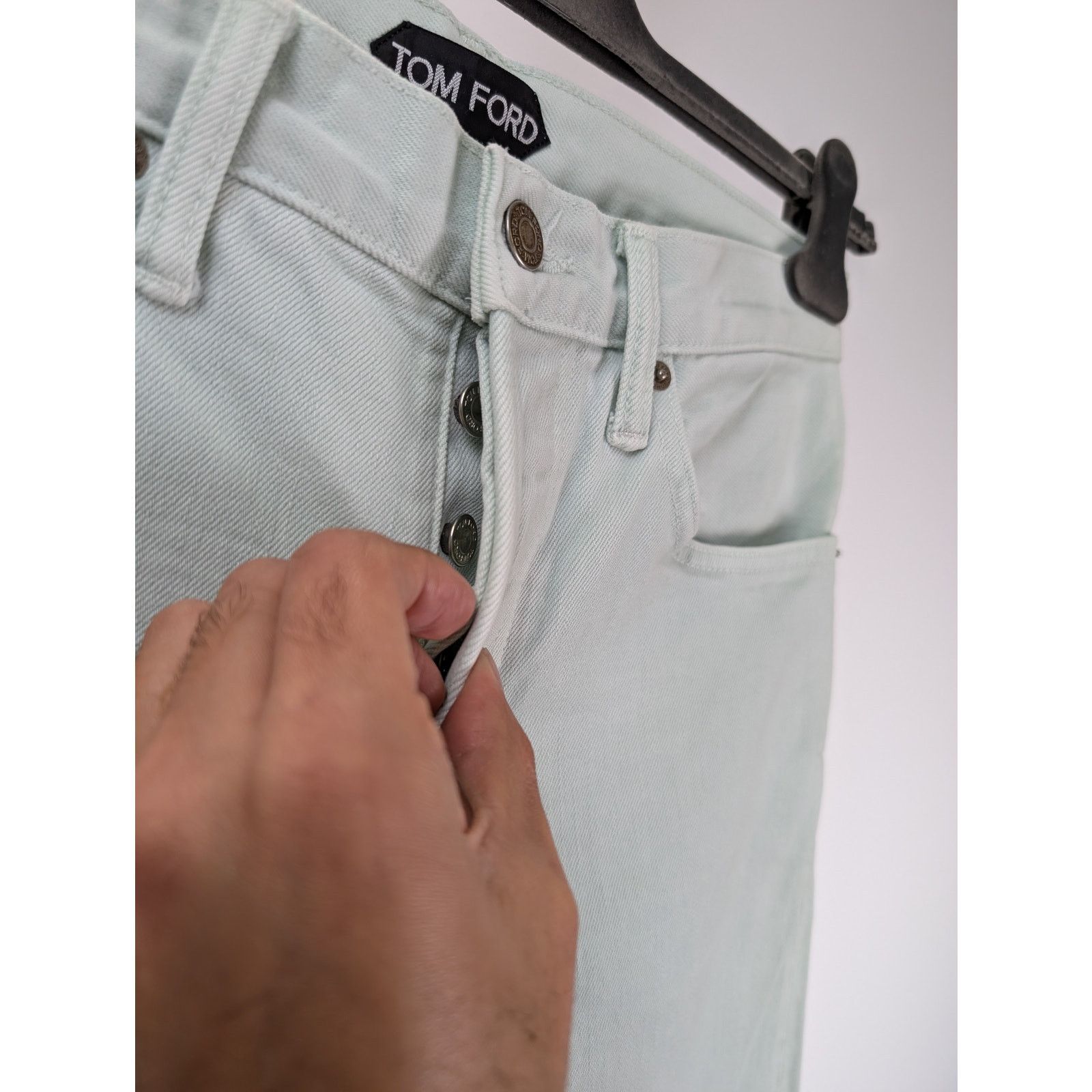 Tom Ford o1rshd1 Slim Denim Jeans in Light Mint Green Size US 30 / EU 46 - 5 Thumbnail