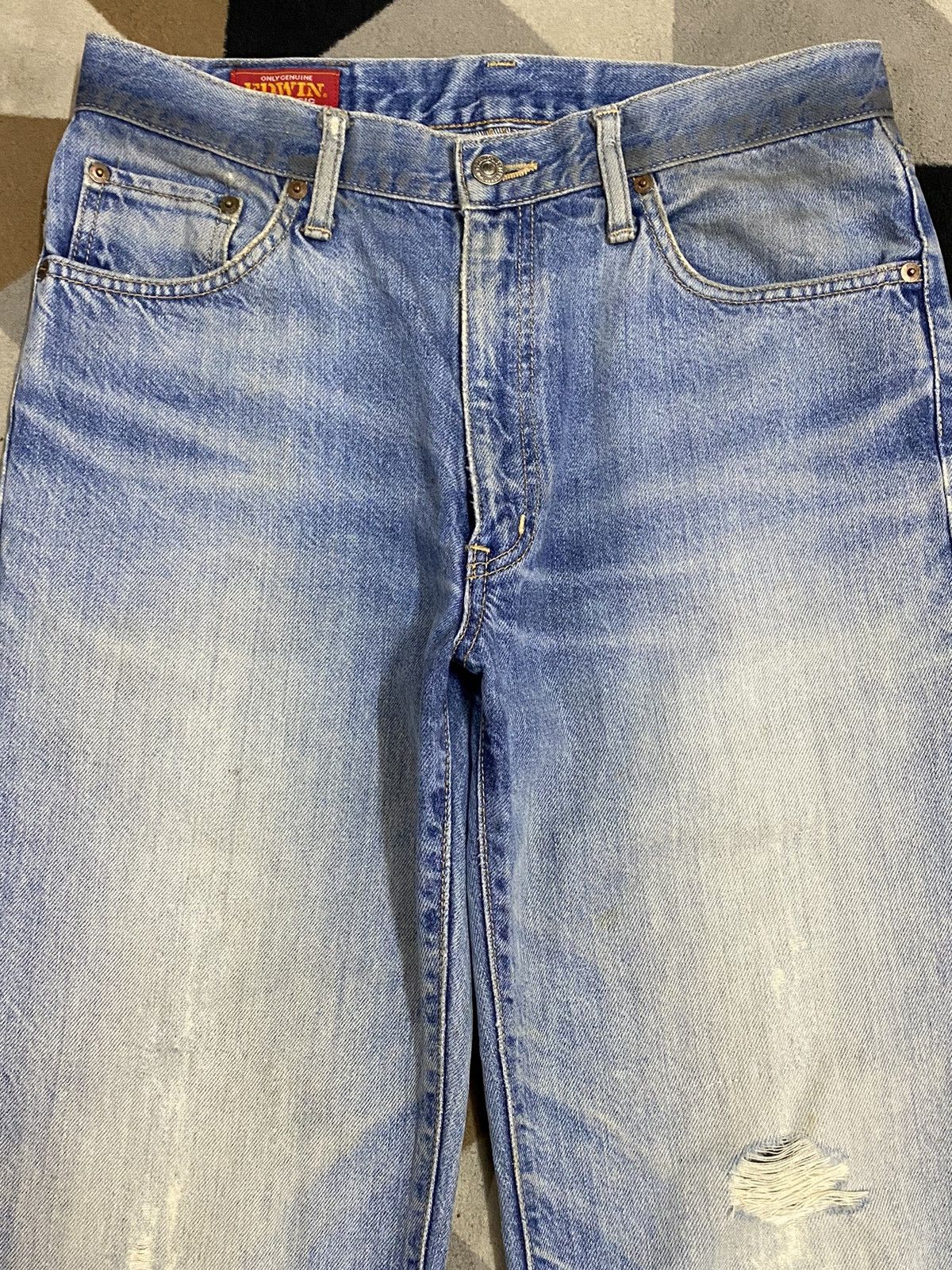Edwin Vintage Edwin US Classic Blue Wash Distressed Jeans Size US 32 / EU 48 - 3 Thumbnail