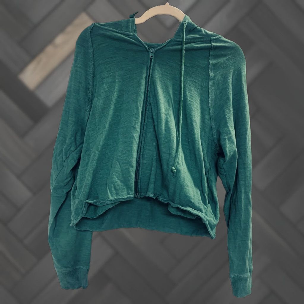 Victoria's Secret Victoria's Secret PINK Full Zip Hoodie Crop Top M Green Long Sleeve Solid Ladies Womens 9? Size M / US 6-8 / IT 42-44 - 1 Thumbnail