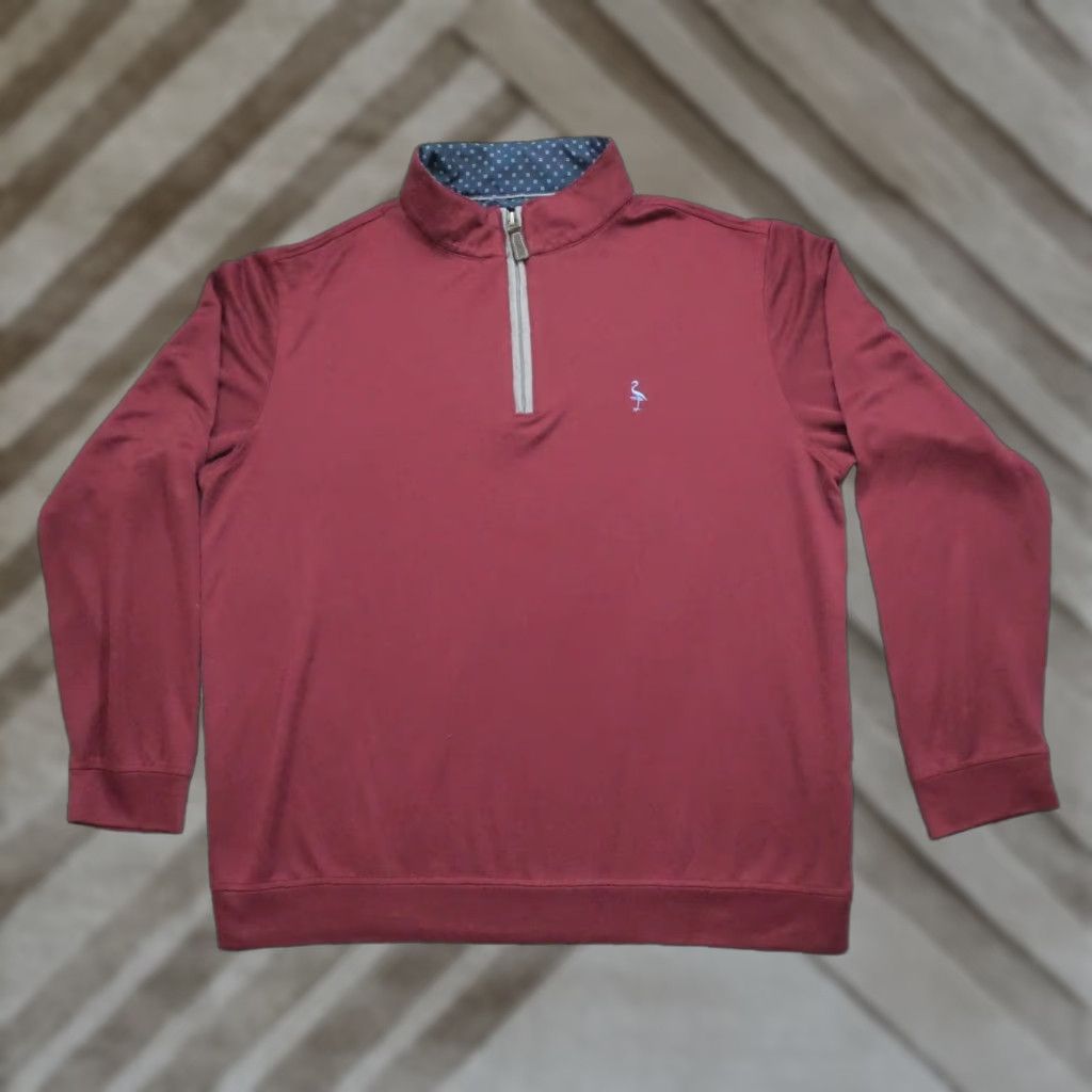 Tailorbyrd TAILORBYRD Sweatshirt Shirt 4 1/4 Zip Mens Large Red Maroon Mock Neck Fleece Modern Outdoor Utility Regular Deluxe Size US L / EU 52-54 / 3 - 1 Thumbnail