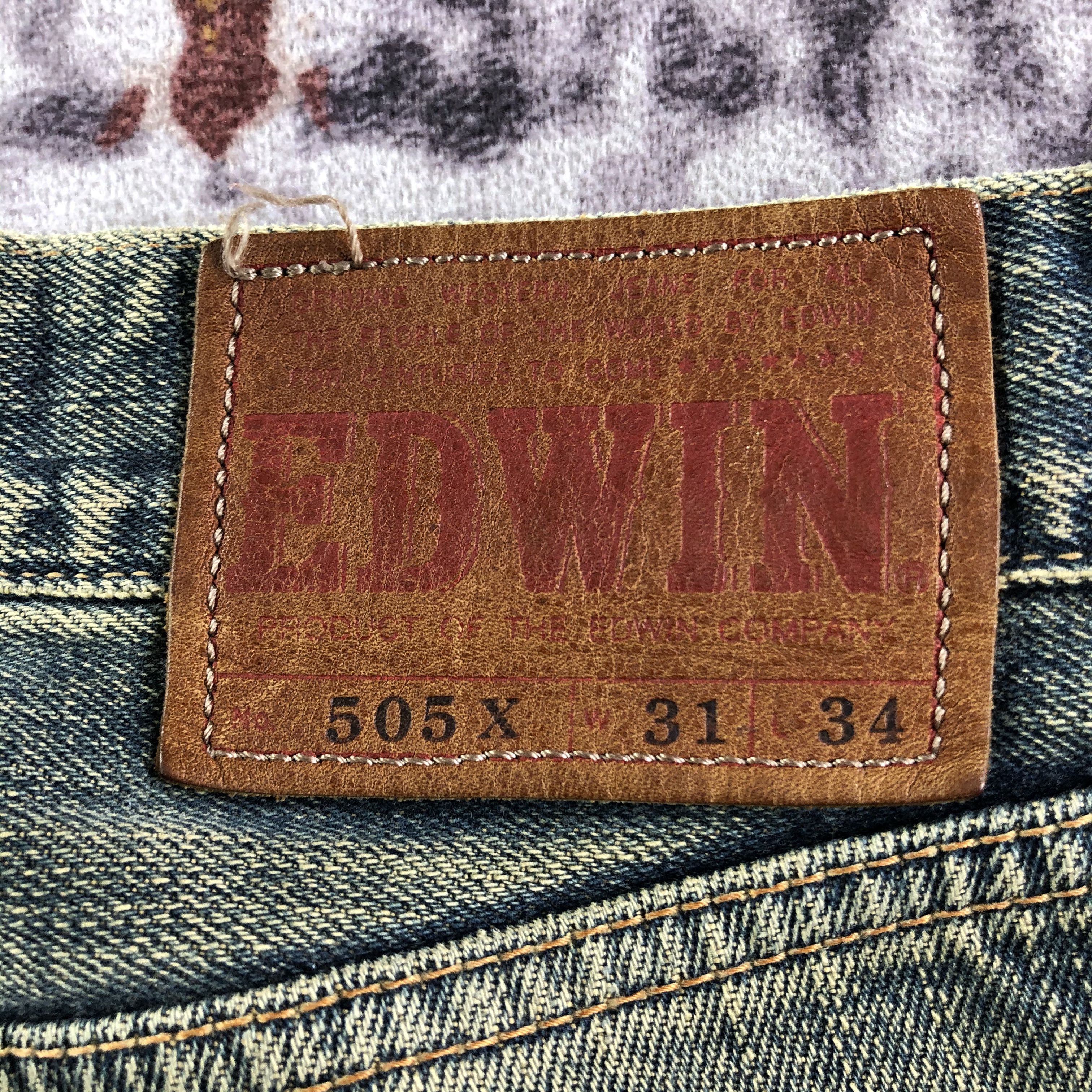 Edwin Vintage 90s Rusty Edwin 505 Selvedge Jeans-JM3566 Size US 33 - 5 Thumbnail