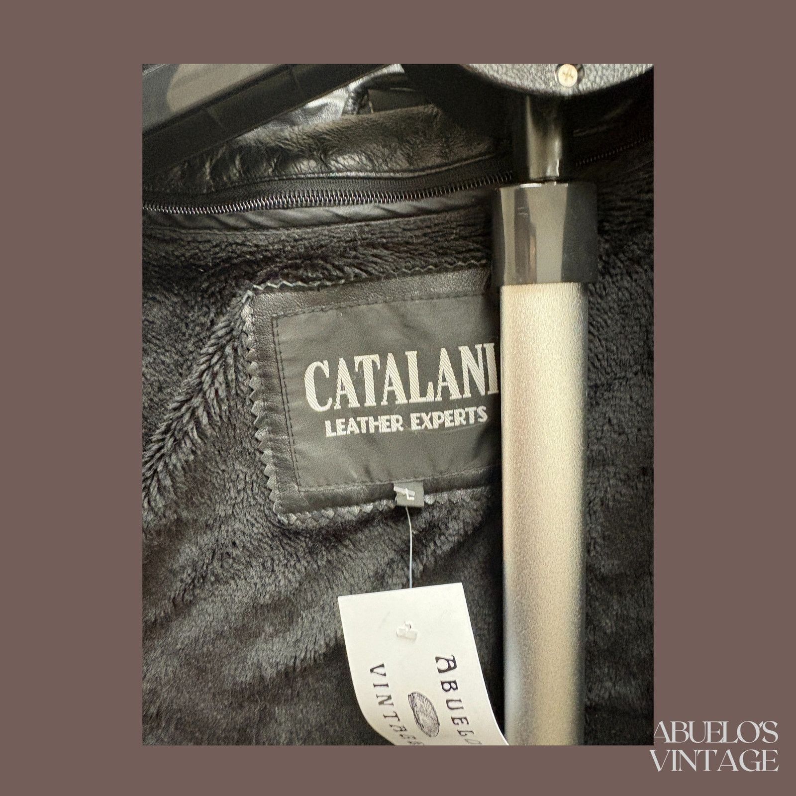 Vintage VTG Catalani Leather Jacket | Black | 90s Minimal Size US L / EU 52-54 / 3 - 3 Thumbnail
