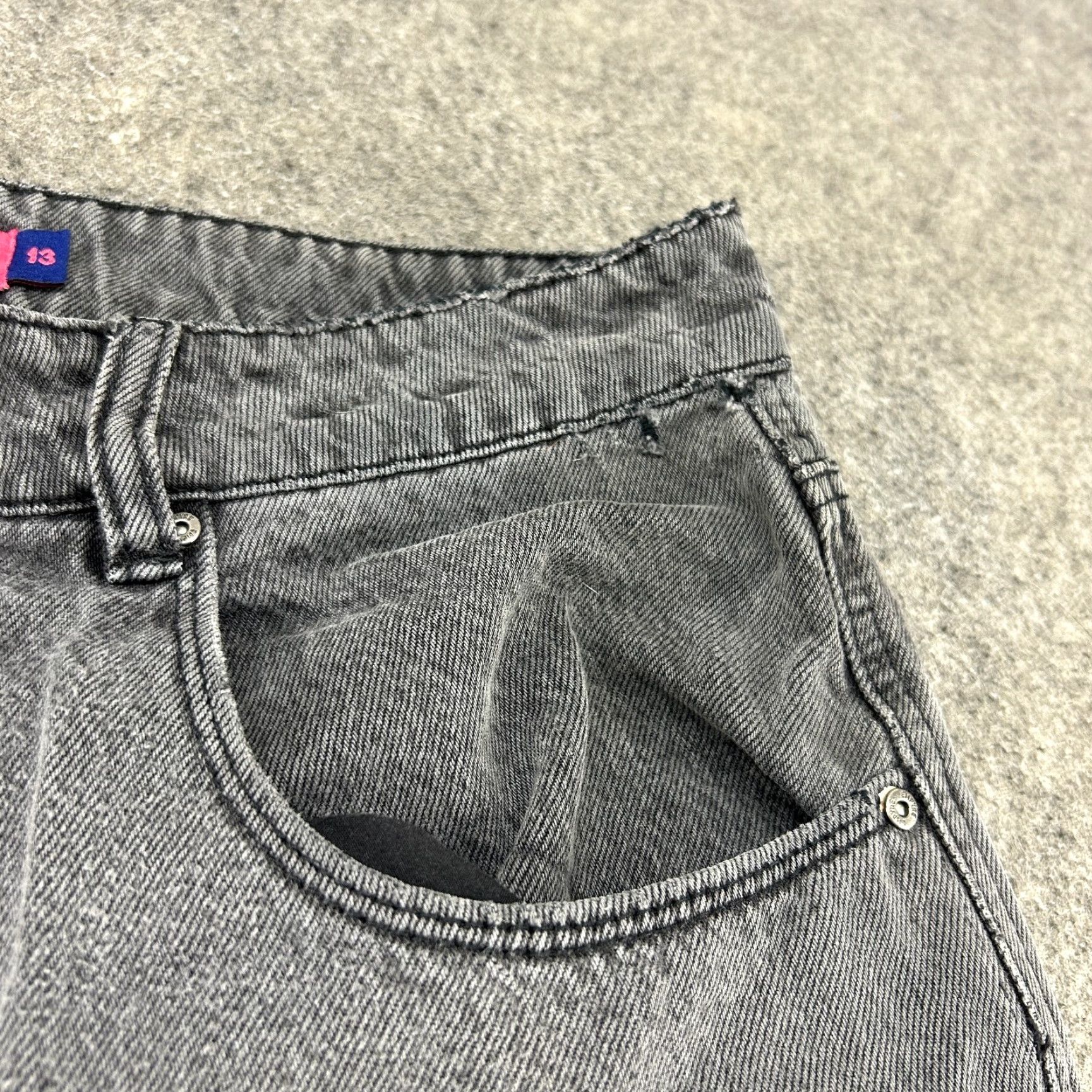 Empyre Empyre Jeans Womens 13 Black Carpenter Relaxed Straight Dark Wash Baggy Skater Size 24" / US 00 / IT 34 - 4 Thumbnail