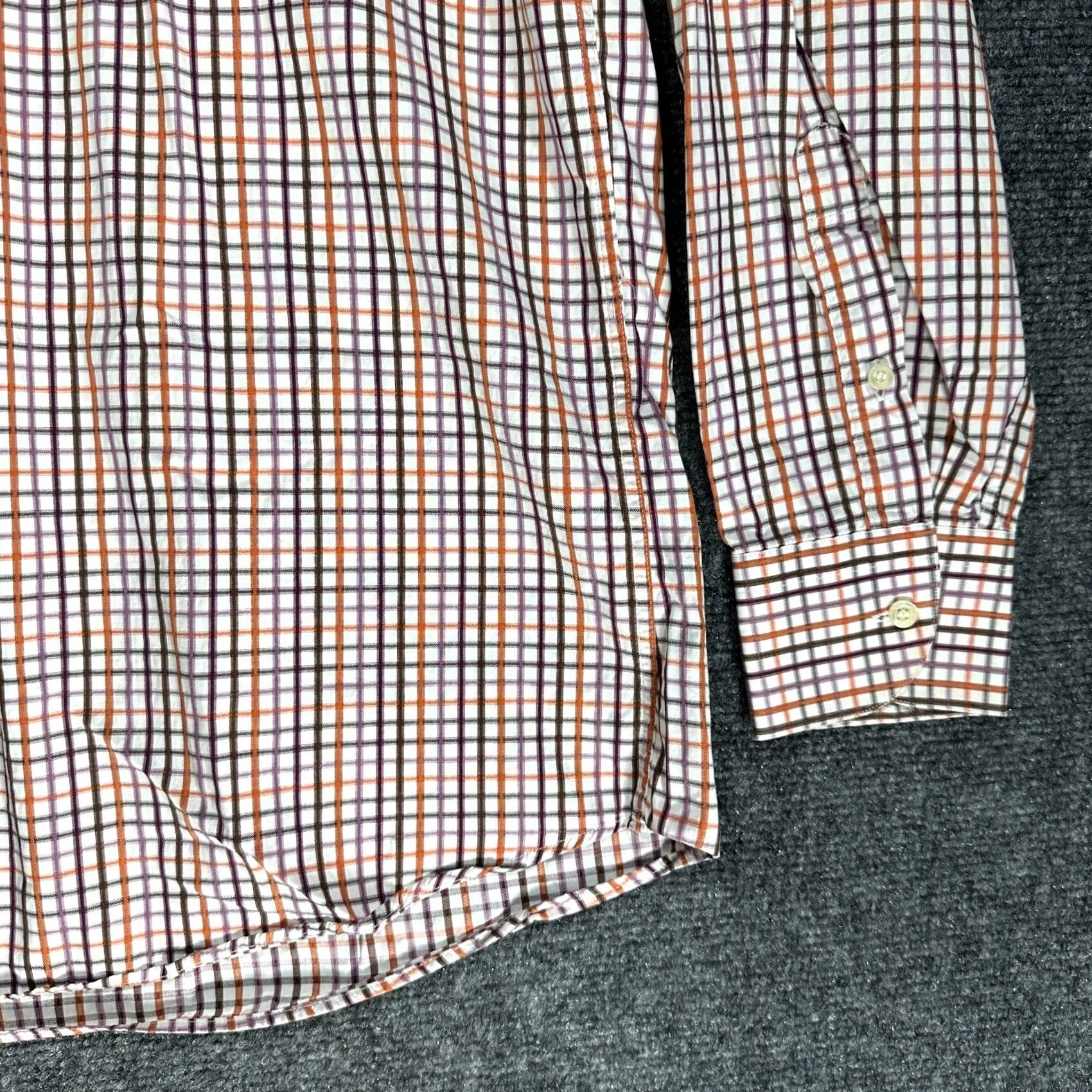 Vintage St Croix Shirt Button Up Orange Purple Plaid Cotton Long Sleeve Mens Large Size US L / EU 52-54 / 3 - 4 Thumbnail