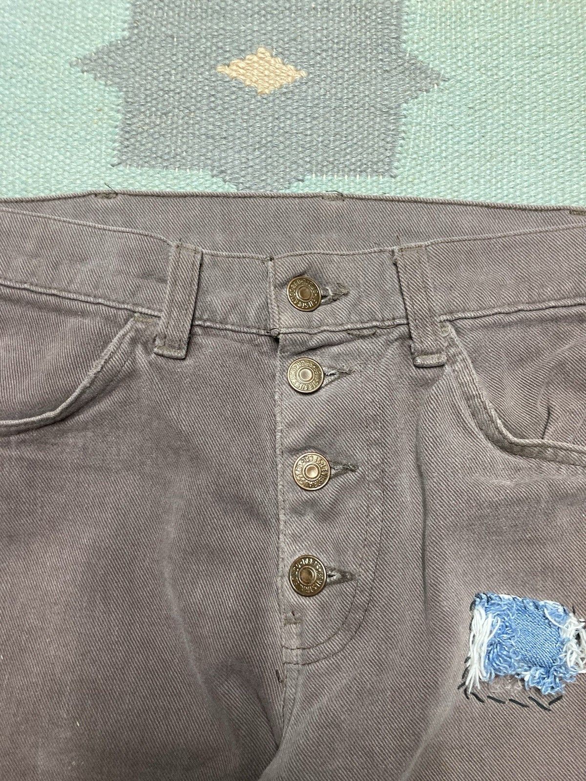 Levi's × Vintage 70s Levi’s jeans flare leg bell bottom button fly patc 30x30 Size 30" / US 8 / IT 44 - 5 Thumbnail