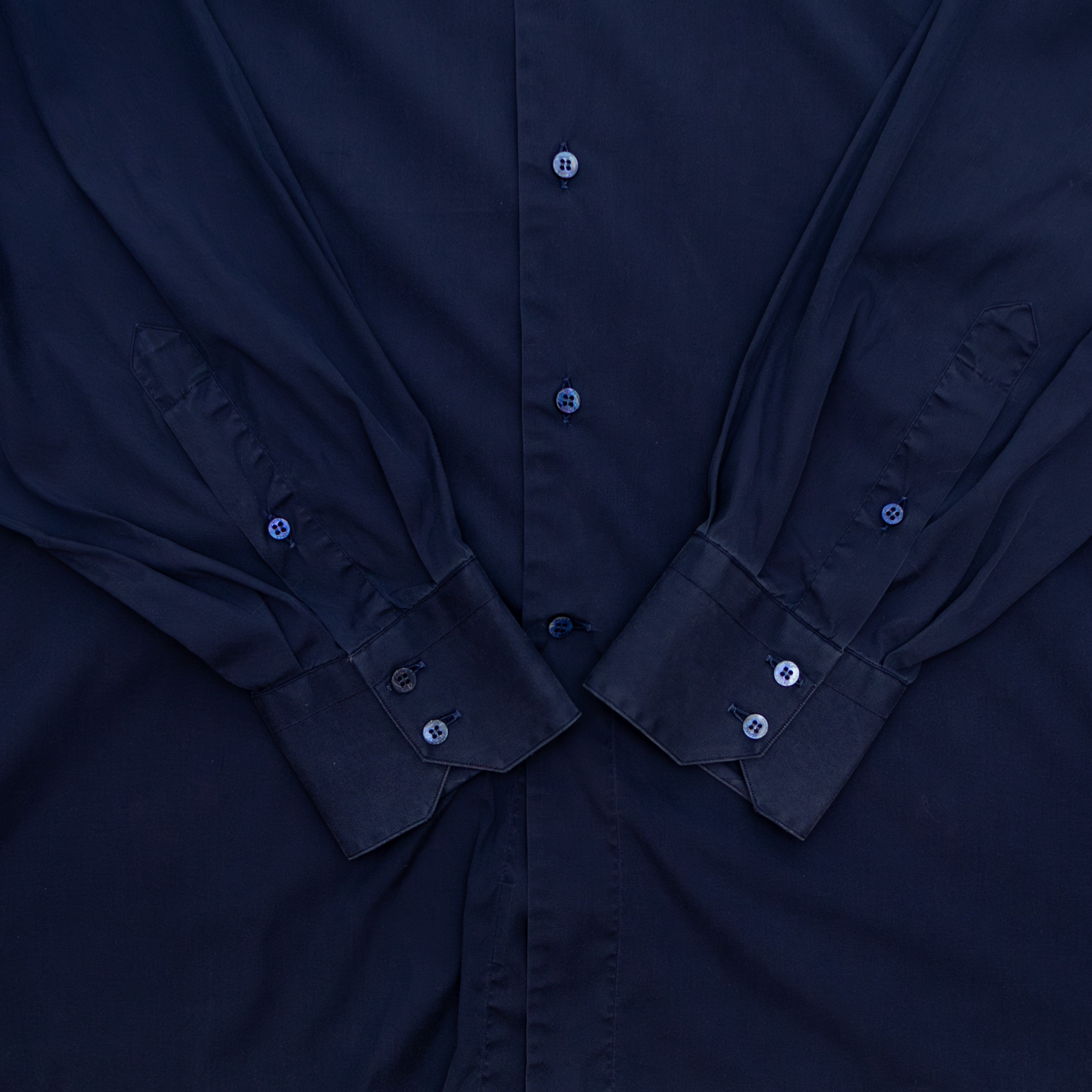 Zilli ZILLI Men’s Navy Blue Classic Long Sleeves Dress Shirt Size US XL / EU 56 / 4 - 3 Thumbnail
