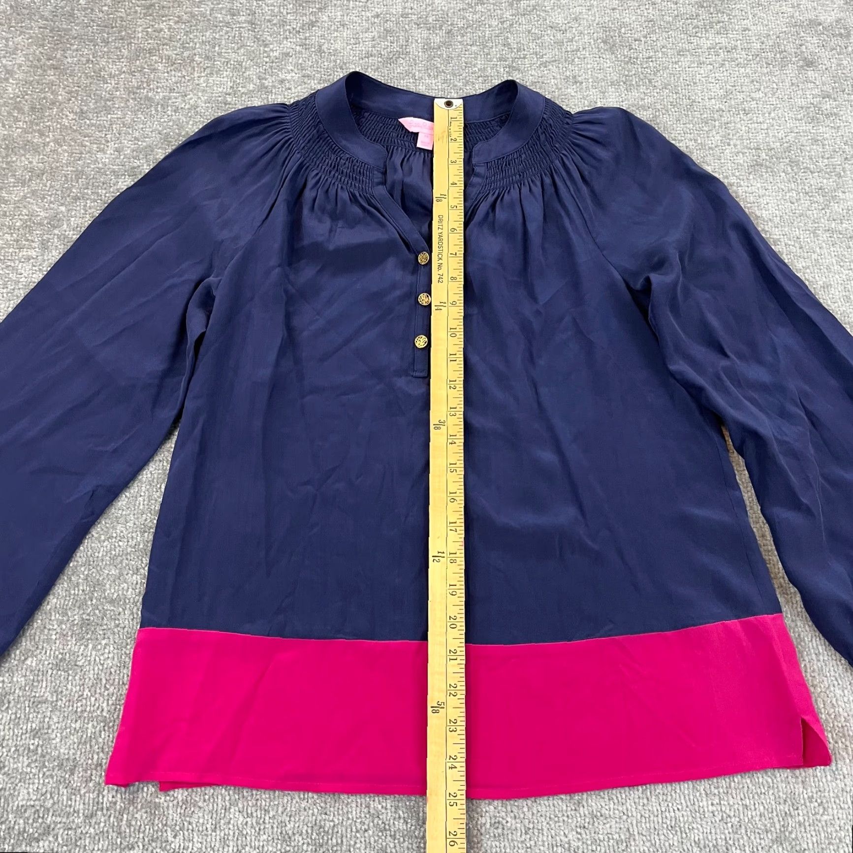 Lilly Pulitzer Lilly Pulitzer Women's Blouse XS Silk Colorblock Elsa Blue Pink Casual Office Wear Size XS / US 0-2 / IT 36-38 - 4 Thumbnail