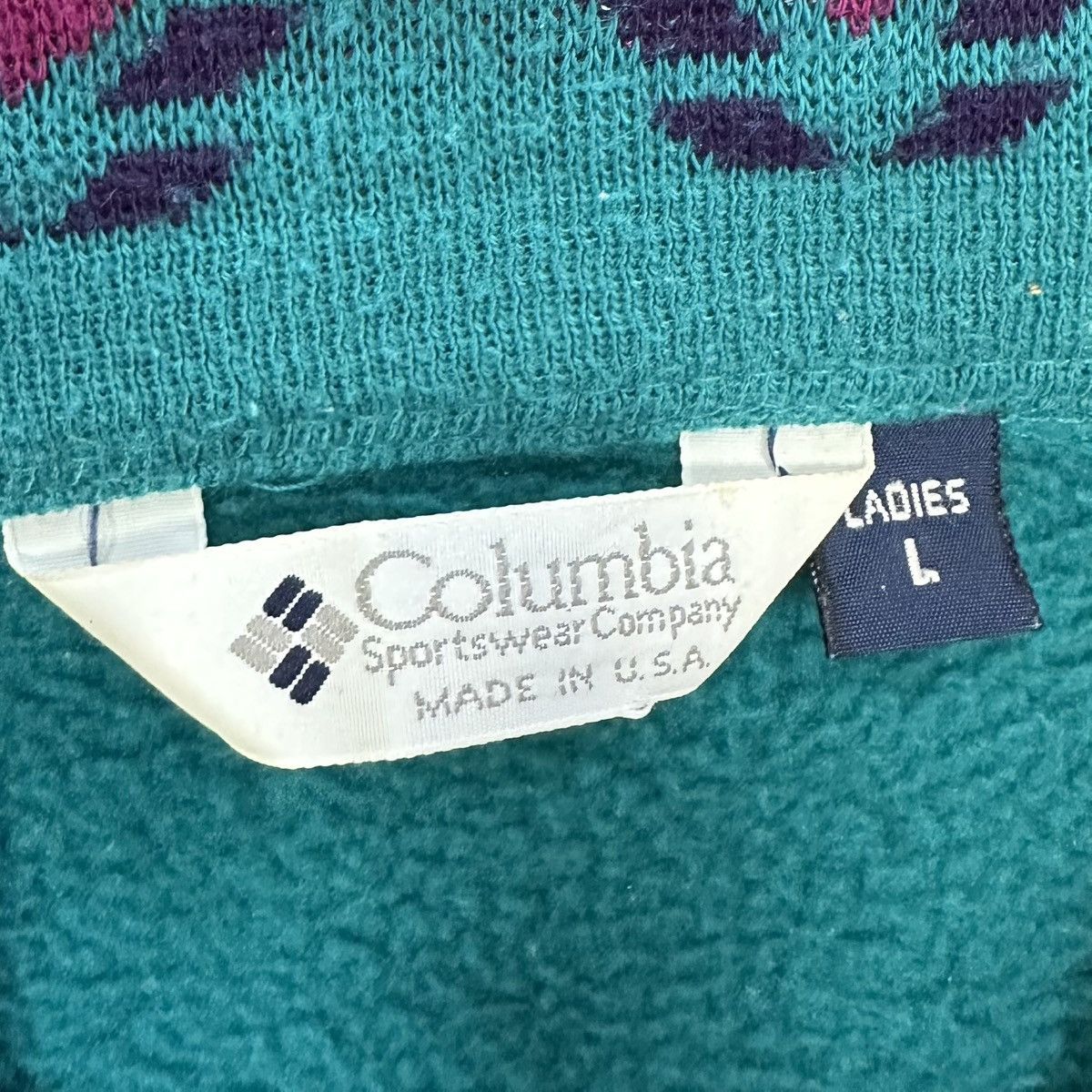 Columbia Vintage 90s Columbia Fleece Full Zip Jacket, Women’s Large Size L / US 10 / IT 46 - 3 Thumbnail