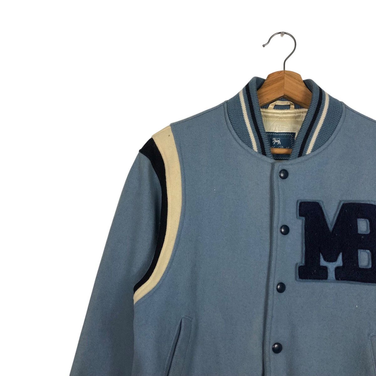 Japanese Brand 📌Vintage Wool Varsity Jacket Mac Beth Big Logo Full Patches Size US L / EU 52-54 / 3 - 8 Thumbnail