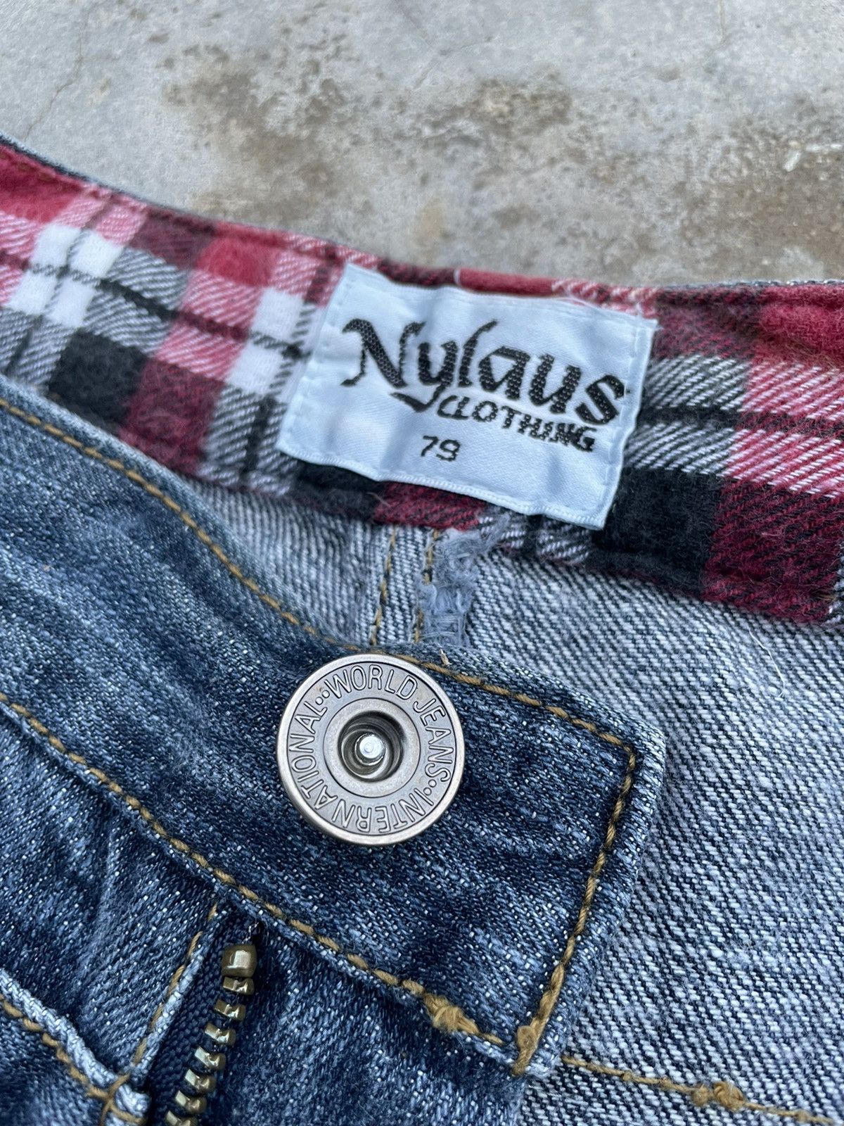 Japanese Brand Nylaus Double Waist Acid Wash Short Size US 31 - 5 Thumbnail