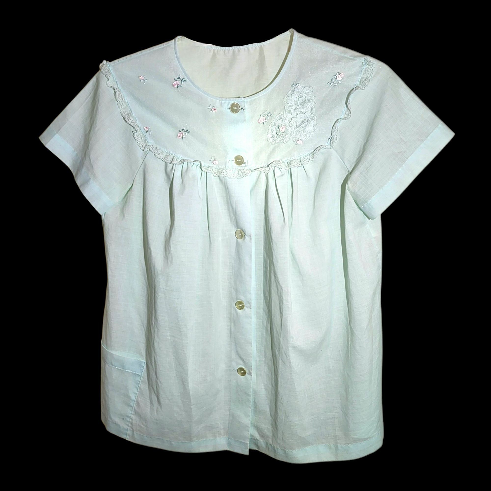 Vintage Vintage 60s 70s Sears Nightgown Robe & Shirt 3pc Set Blue Fl Size M / US 6-8 / IT 42-44 - 8 Thumbnail