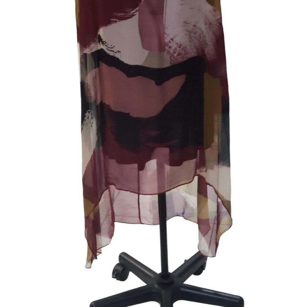 Designer CT1784 Anna Melani Lined Abstract Pattern High Low Dress M Size M / US 6-8 / IT 42-44 - 3 Thumbnail