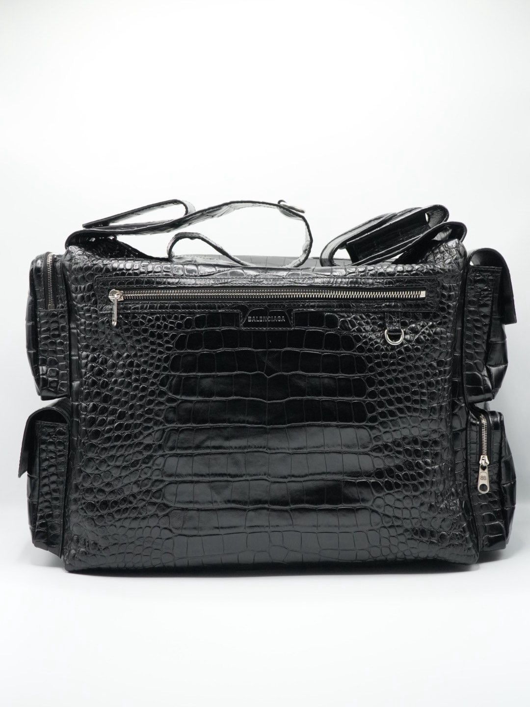 Balenciaga Balenciaga Black Croc Embossed Big Superbusy Sling Bag Size ONE SIZE - 3 Thumbnail