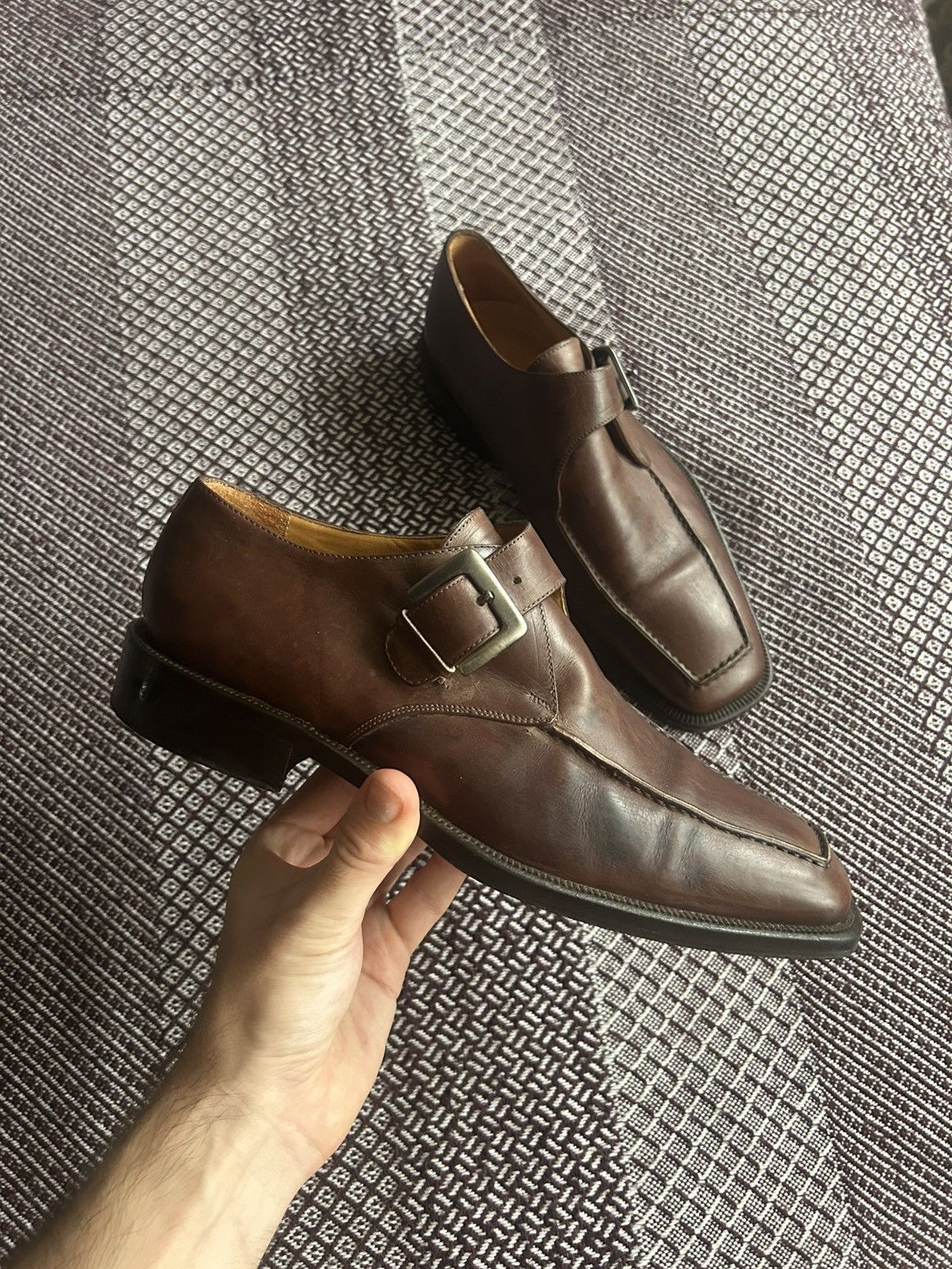 Vintage Vintage Brown 70s Mens Maestro Shoes Solid Style Size 42 Size US 9 / EU 42 - 3 Thumbnail