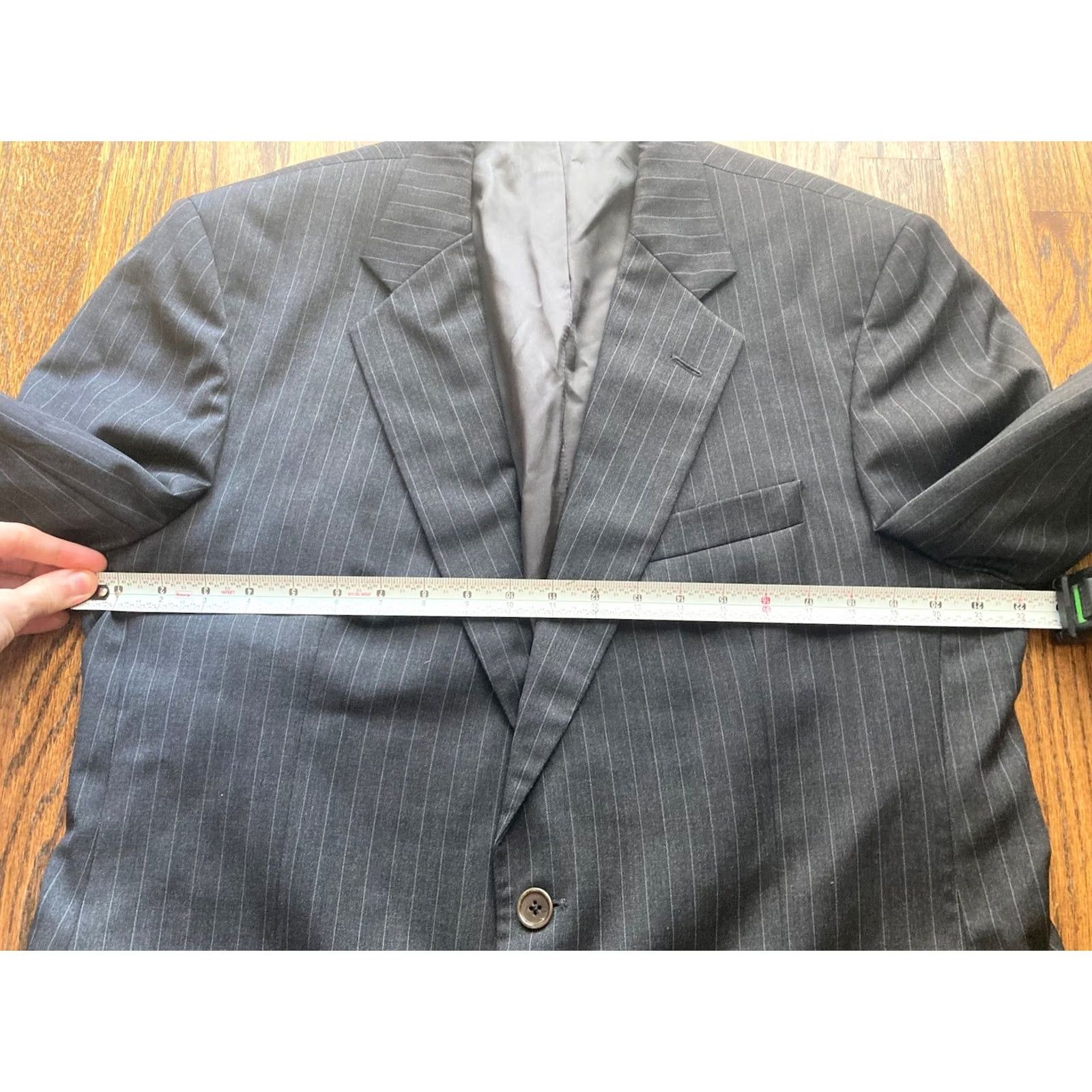 Brooks Brothers VINTAGE Brooks Brothers Suit Mens 43R 38W Gray Charcoal Wool 2 Piece Regular Notch Lapel Single-Breasted 2-Button Front USA Made Mens Size 46R - 5 Thumbnail