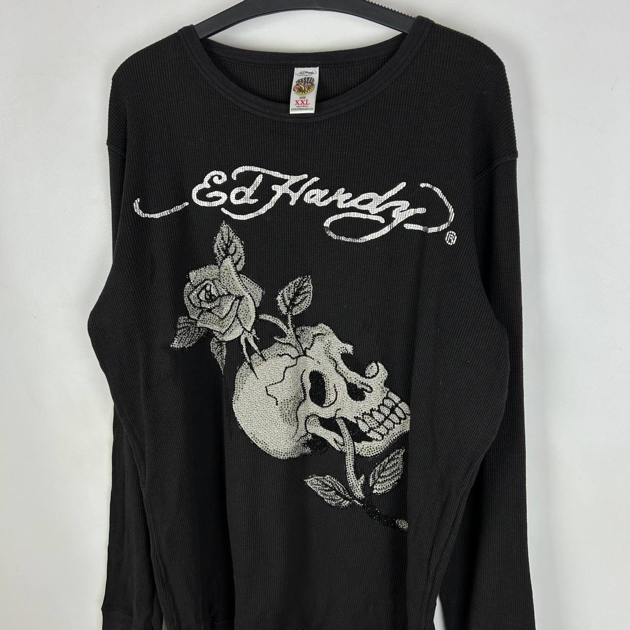 Ed Hardy Y2K Vintage Rare Ed Hardy LongSleeve Skull Roses T-shirt Size US XL / EU 56 / 4 - 2 Thumbnail