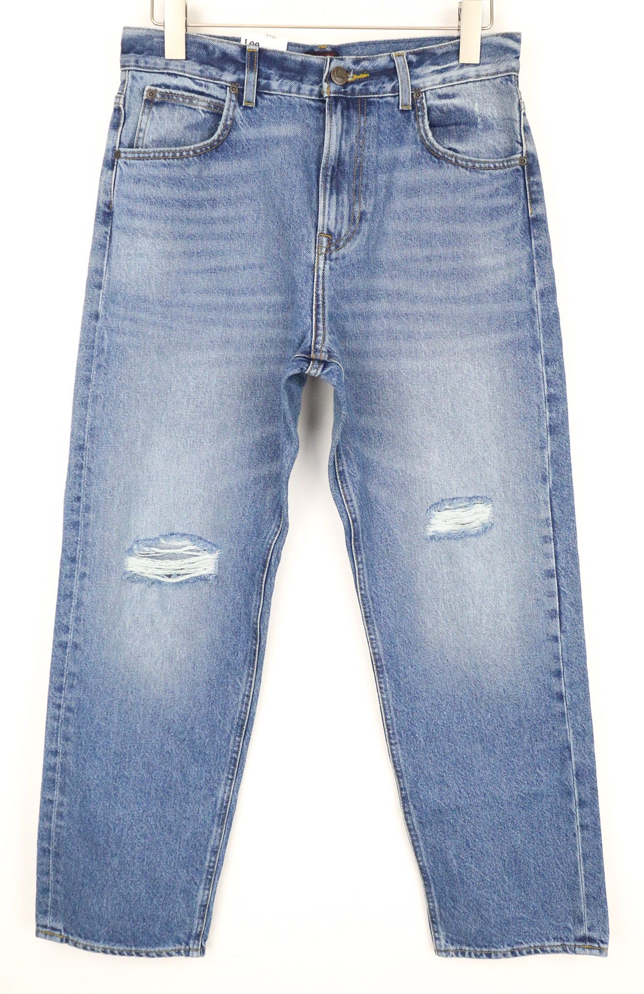 Lee W31/L32 Blue Loose Straight Distressed Jeans 74363 Size US 31 - 1 Thumbnail