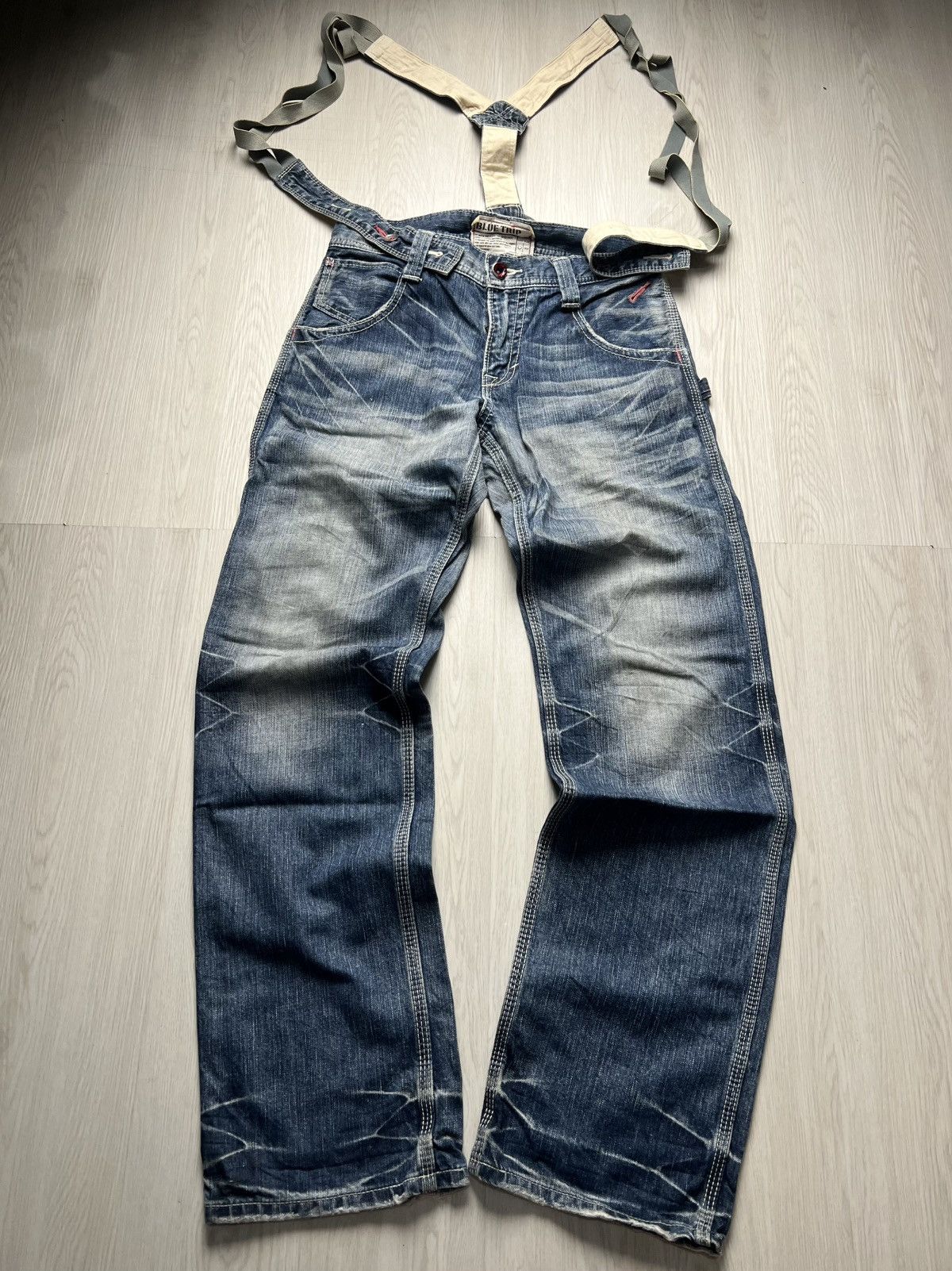 If Six Was Nine Edwin Suspender Distressed Flared Jeans Size US 30 / EU 46 - 3 Thumbnail