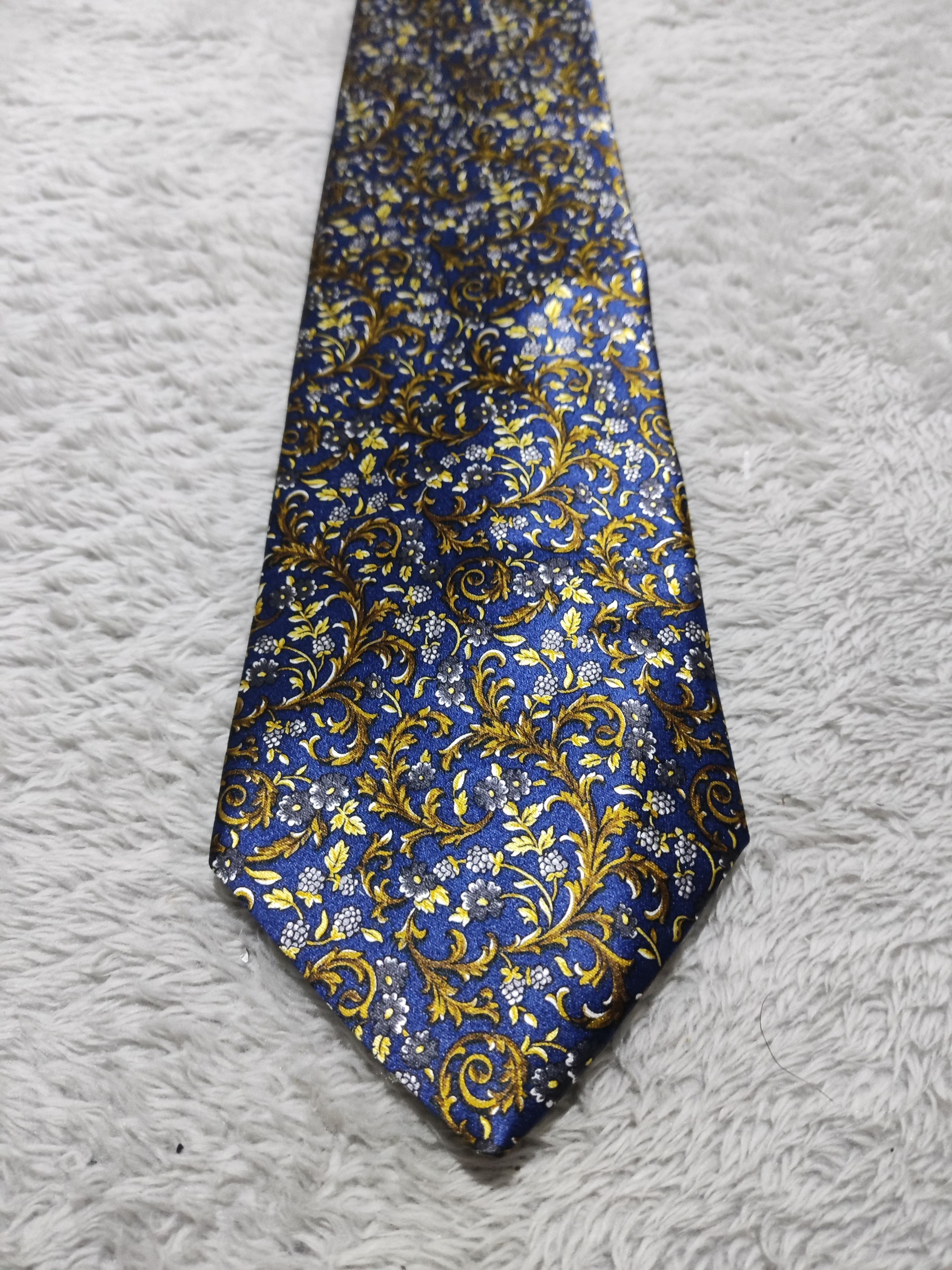 Yves Saint Laurent Yves Saint Laurent Metallic gold Floral Jacquard Silk Tie Size 28 - 2 Thumbnail
