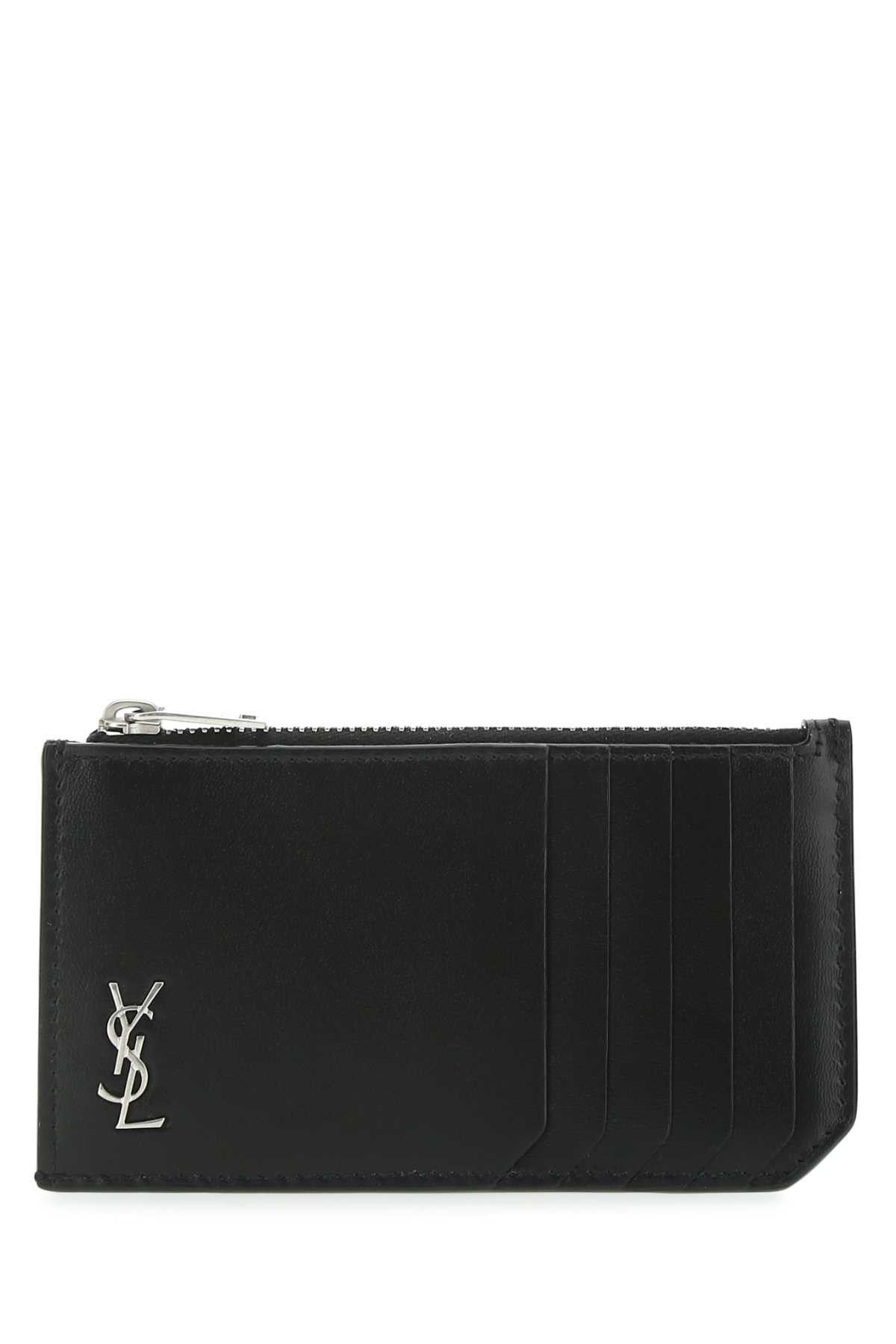Saint Laurent Paris Black Leather Card Holder Size ONE SIZE - 1 Thumbnail