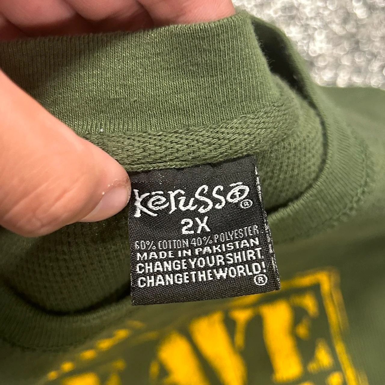 Vintage Army Green His Mission Leave No Man Behind Jesus Thermal Size US XXL / EU 58 / 5 - 2 Thumbnail