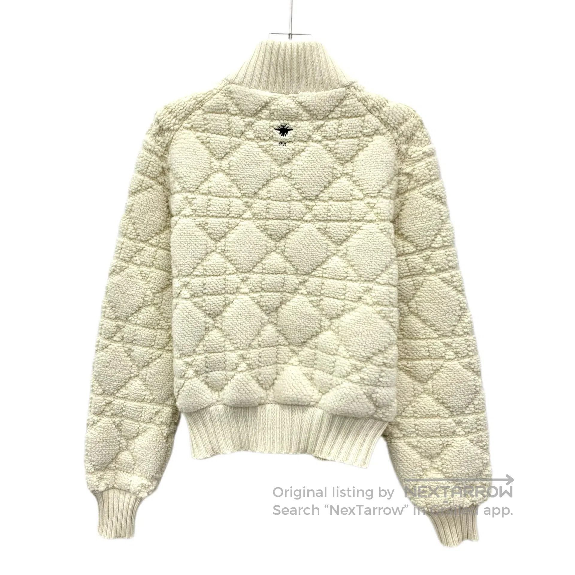 Dior Dior Beige Herringbone Cotton Wool Stand Collar Zipper Lon Size XS / US 0-2 / IT 36-38 - 2 Thumbnail