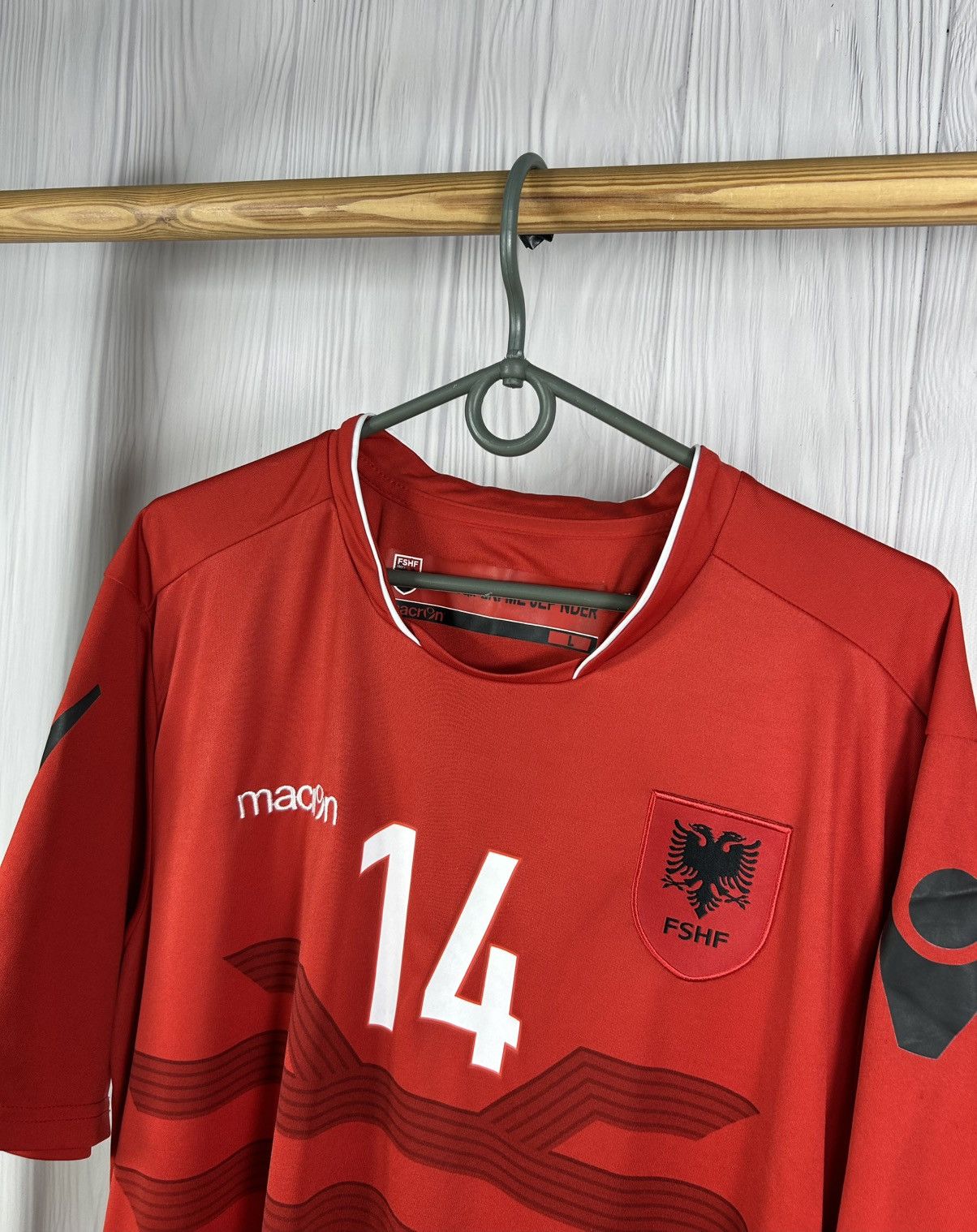 Macron Albania Home Jersey 2016/17 #14 Taulant Xhaka Size L Size US L / EU 52-54 / 3 - 4 Thumbnail