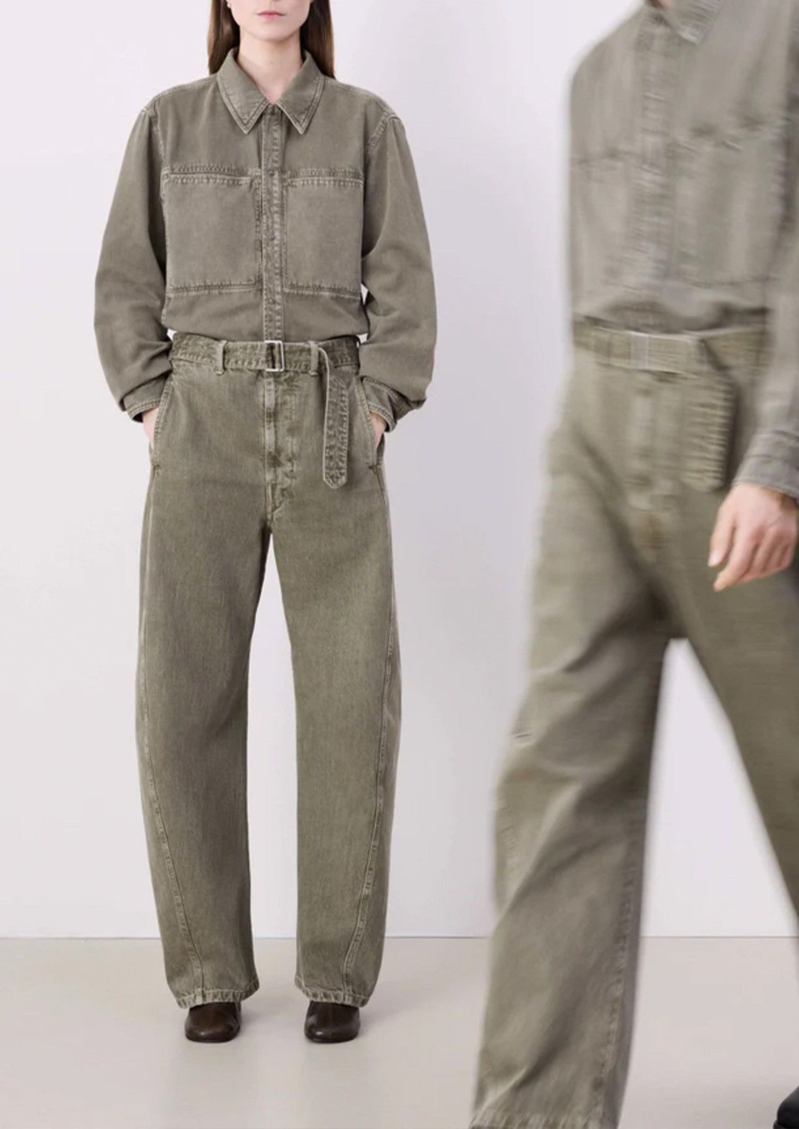 Lemaire Lemaire very rare "snow olive" twisted belted jeans size M Size US 30 / EU 46 - 1 Thumbnail