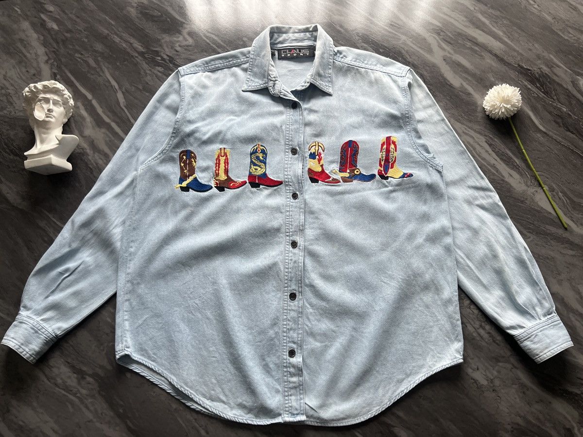 Band Tees × Designer Chaus Sport : Western Boots Style Size US M / EU 48-50 / 2 - 2 Thumbnail