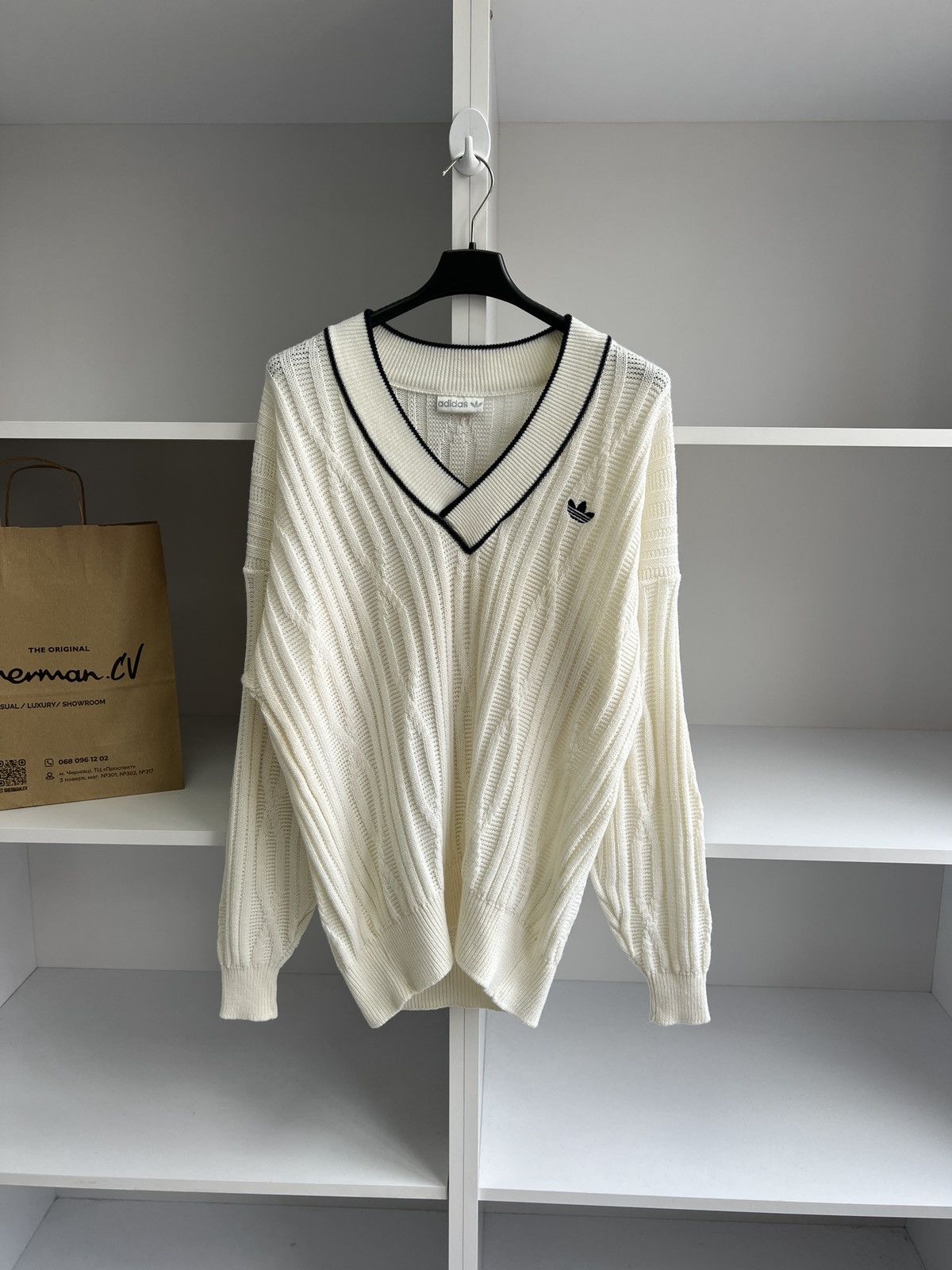 Adidas × Vintage Vintage Adidas Knitted Wool 90s Sweater Size US L / EU 52-54 / 3 - 4 Thumbnail